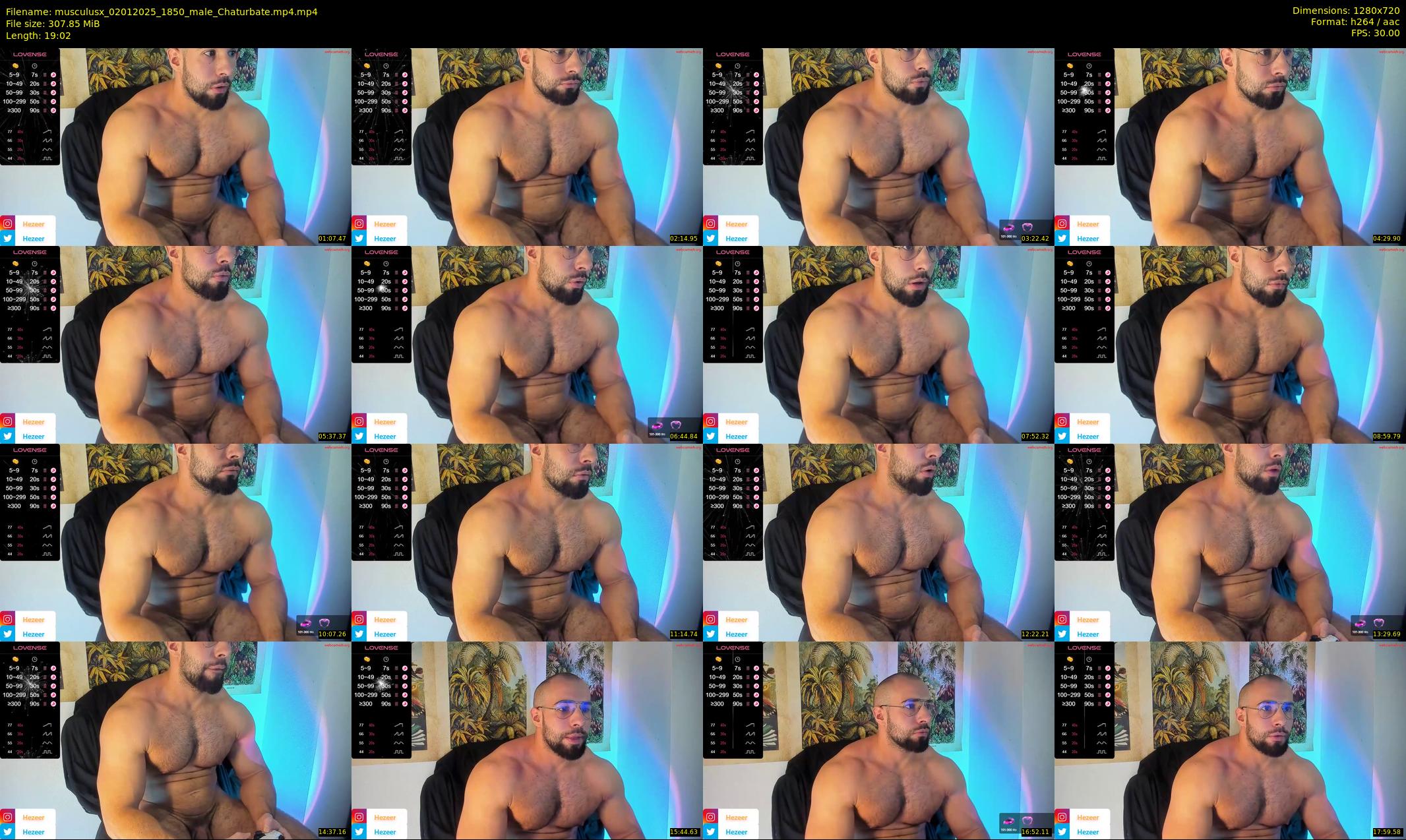 musculusx — 20 minute Chaturbate male cam show recording, 720p, Jan 2, 2025