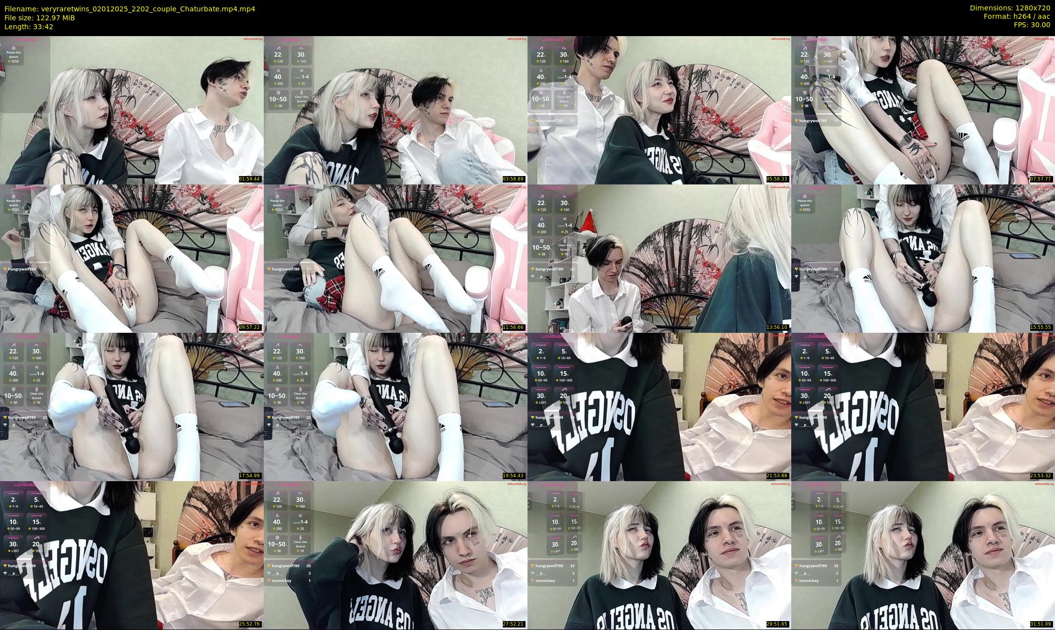 veryraretwins — 34 minute Chaturbate couple cam show recording, 720p, Jan 2, 2025