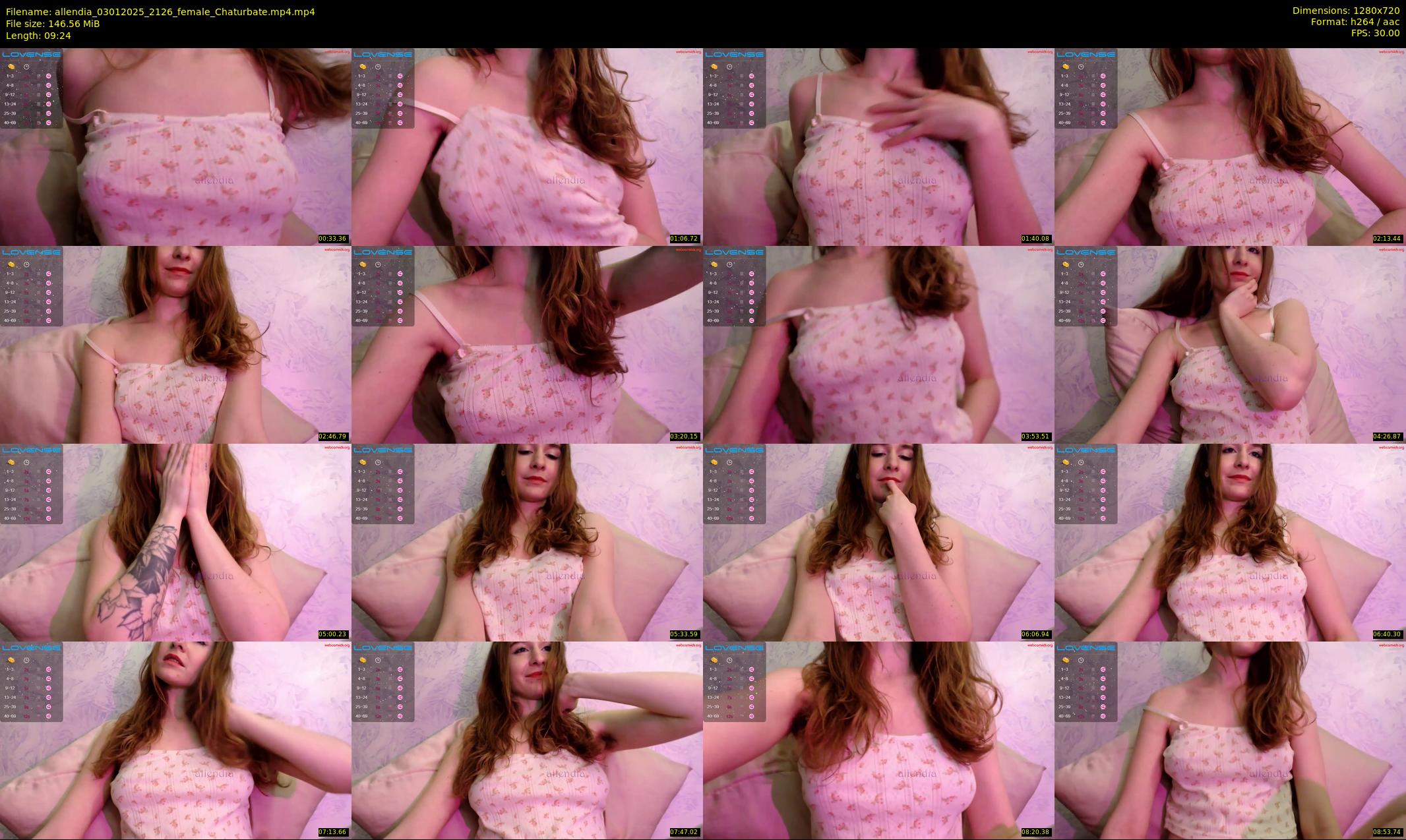 allendia — 10 minute Chaturbate female cam show recording, 720p, Jan 3, 2025
