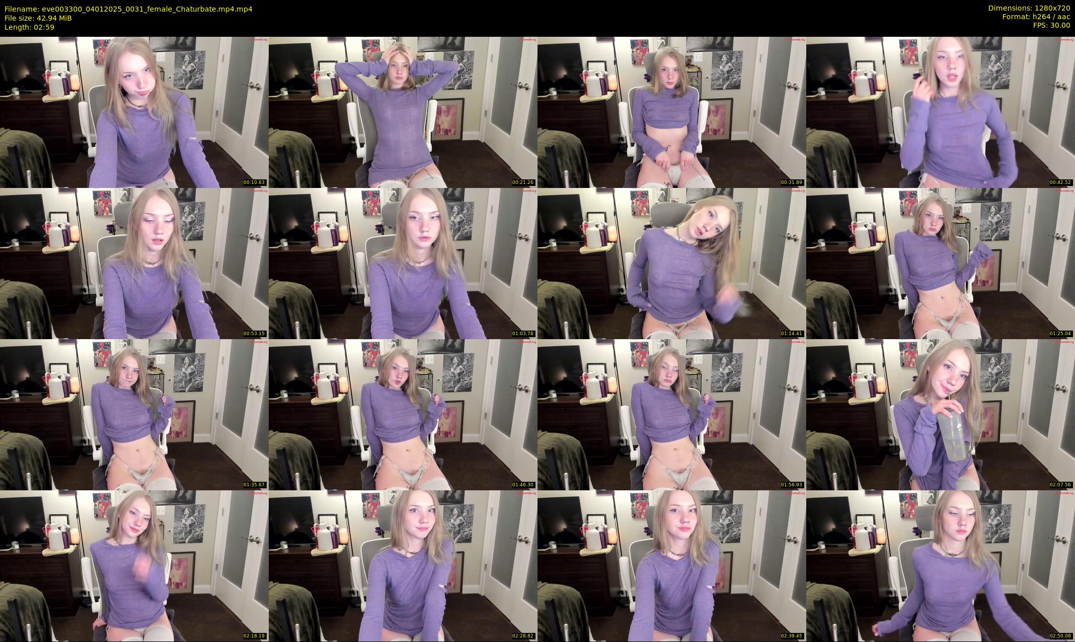 eve003300 — 3 minute Chaturbate female cam show recording, 720p, Jan 4, 2025