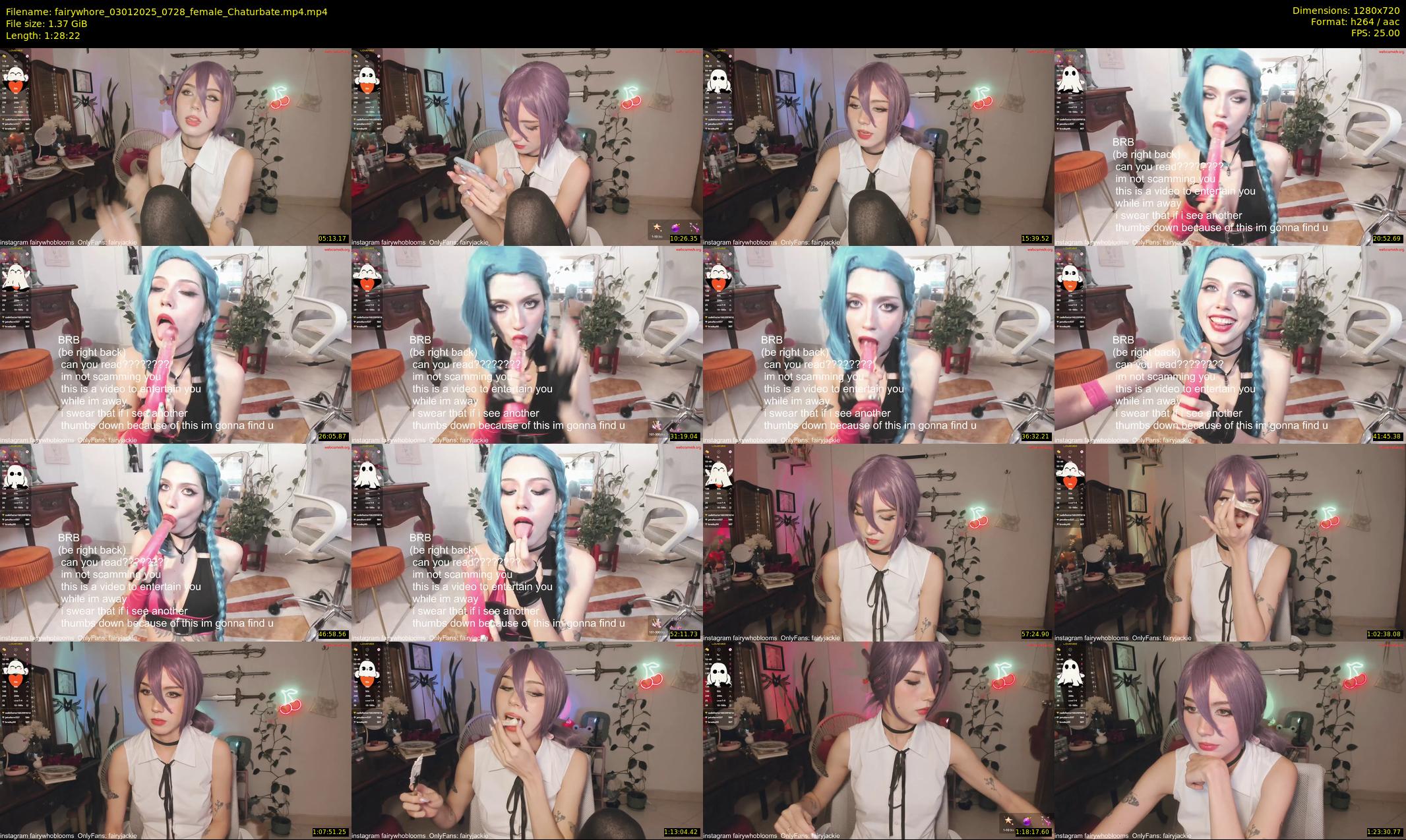 fairywhore — 89 minute Chaturbate female cam show recording, 720p, Jan 3, 2025