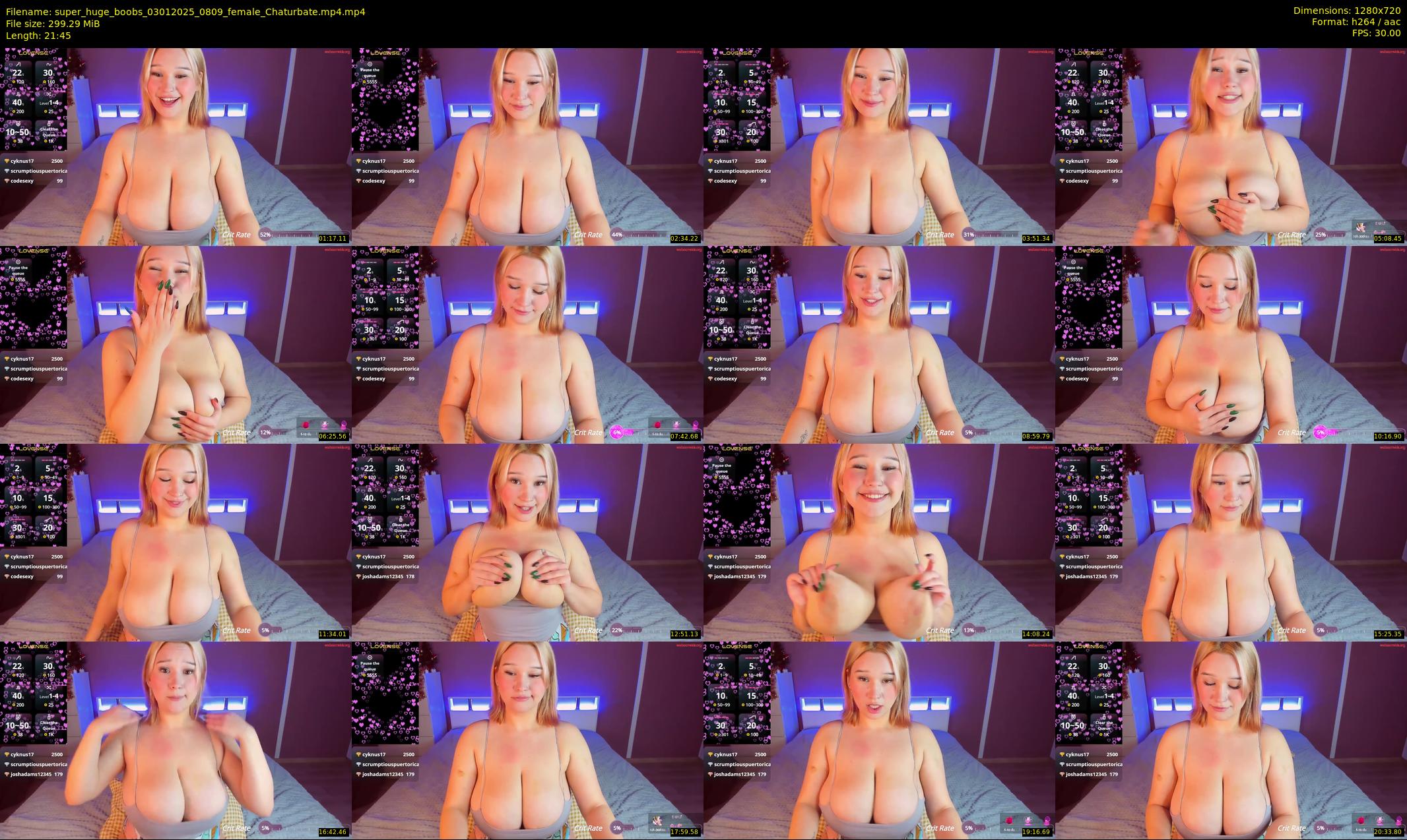 super_huge_boobs — 22 minute Chaturbate female cam show recording, 720p, Jan 3, 2025