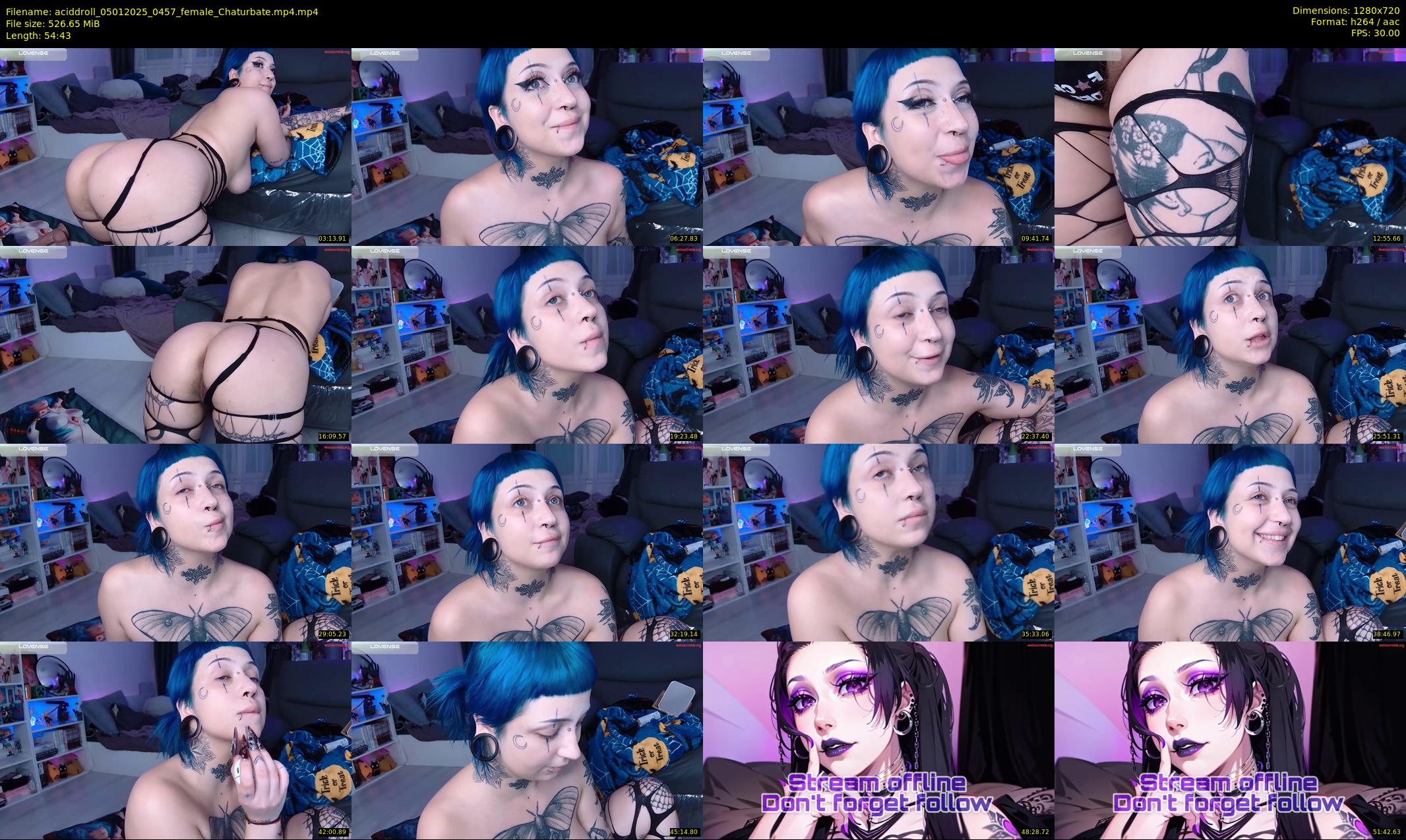 aciddroll — 55 minute Chaturbate female cam show recording, 720p, Jan 5, 2025