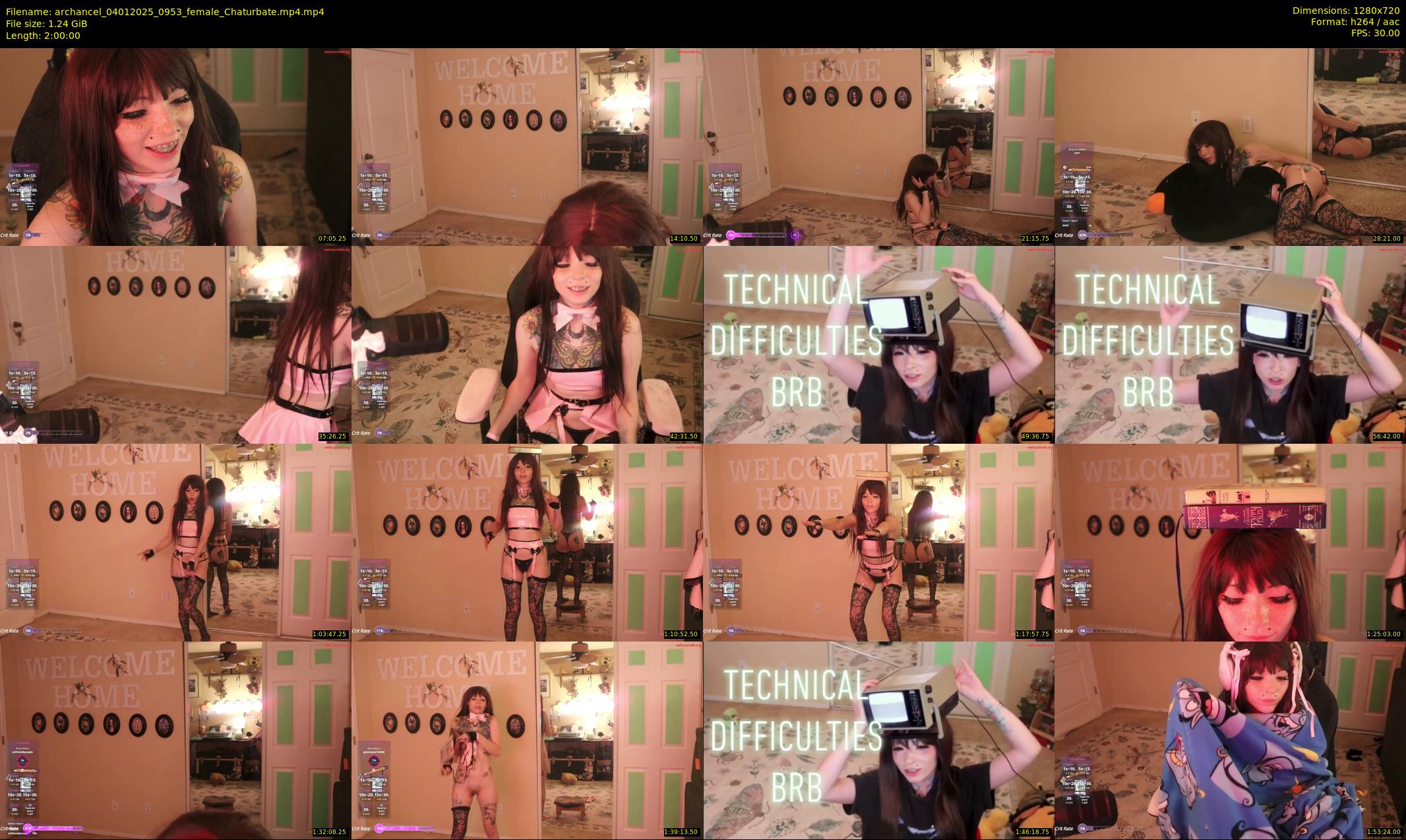 archancel — 120 minute Chaturbate female cam show recording, 720p, Jan 4, 2025