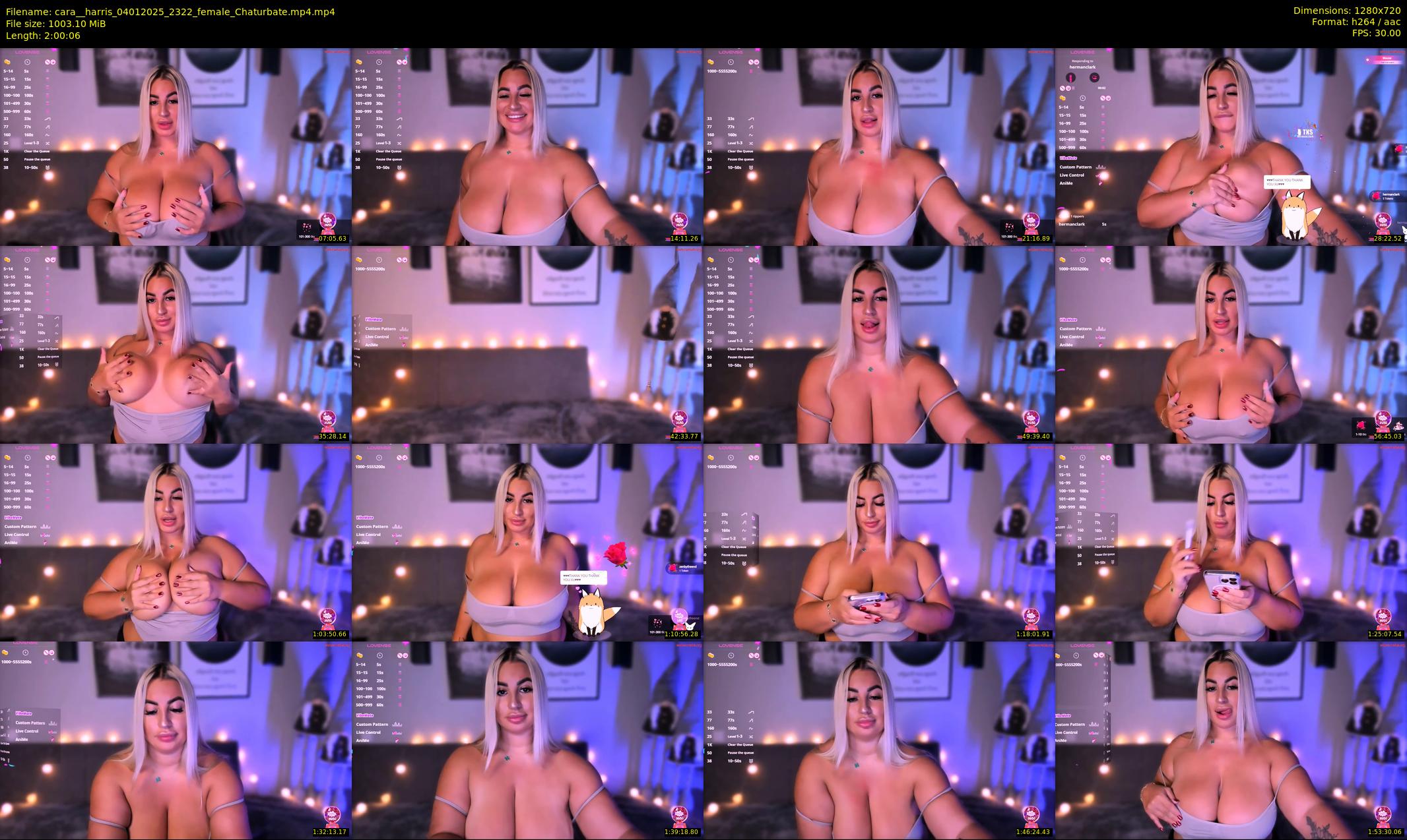 cara__harris — 121 minute Chaturbate female cam show recording, 720p, Jan 4, 2025