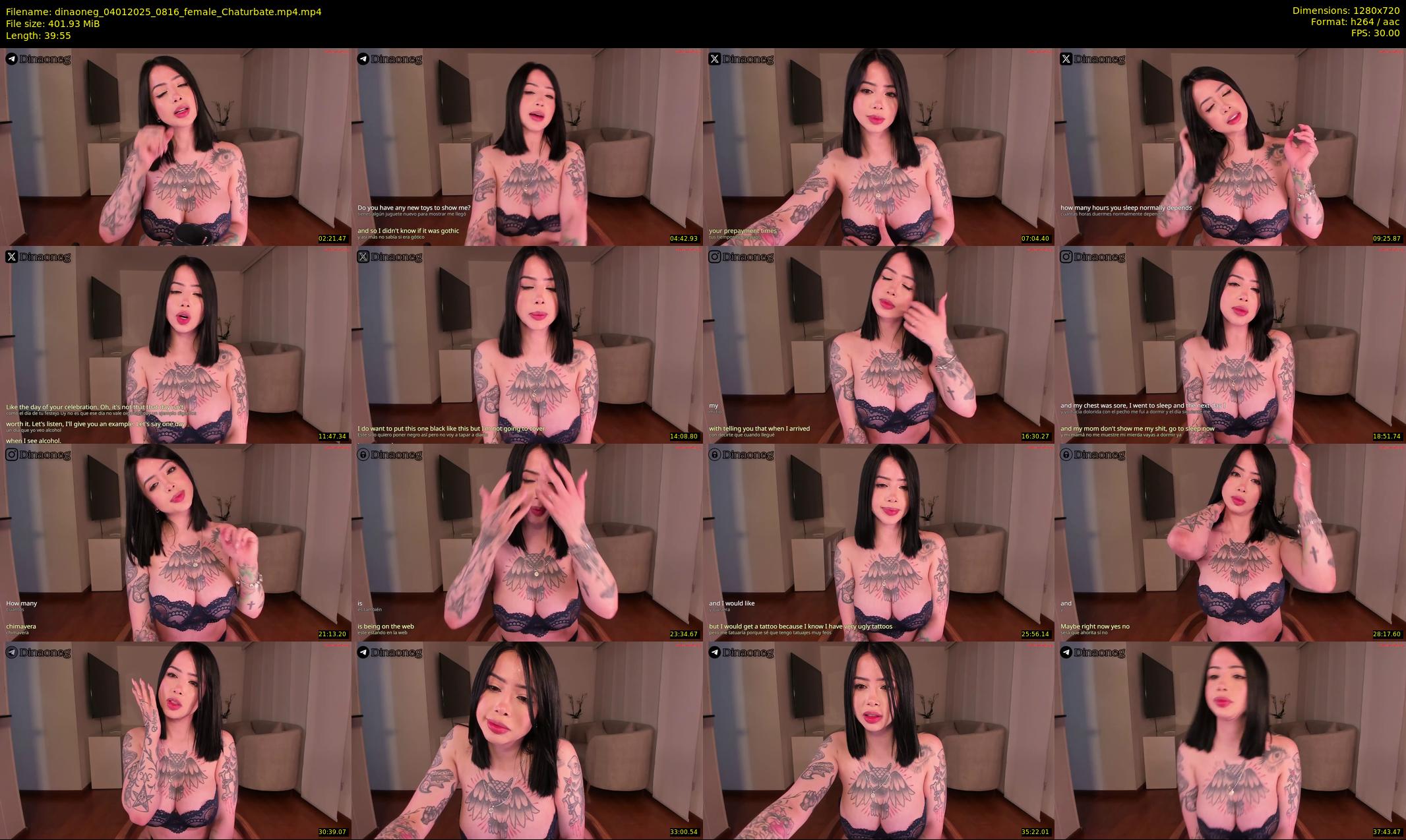 dinaoneg — 40 minute Chaturbate female cam show recording, 720p, Jan 4, 2025
