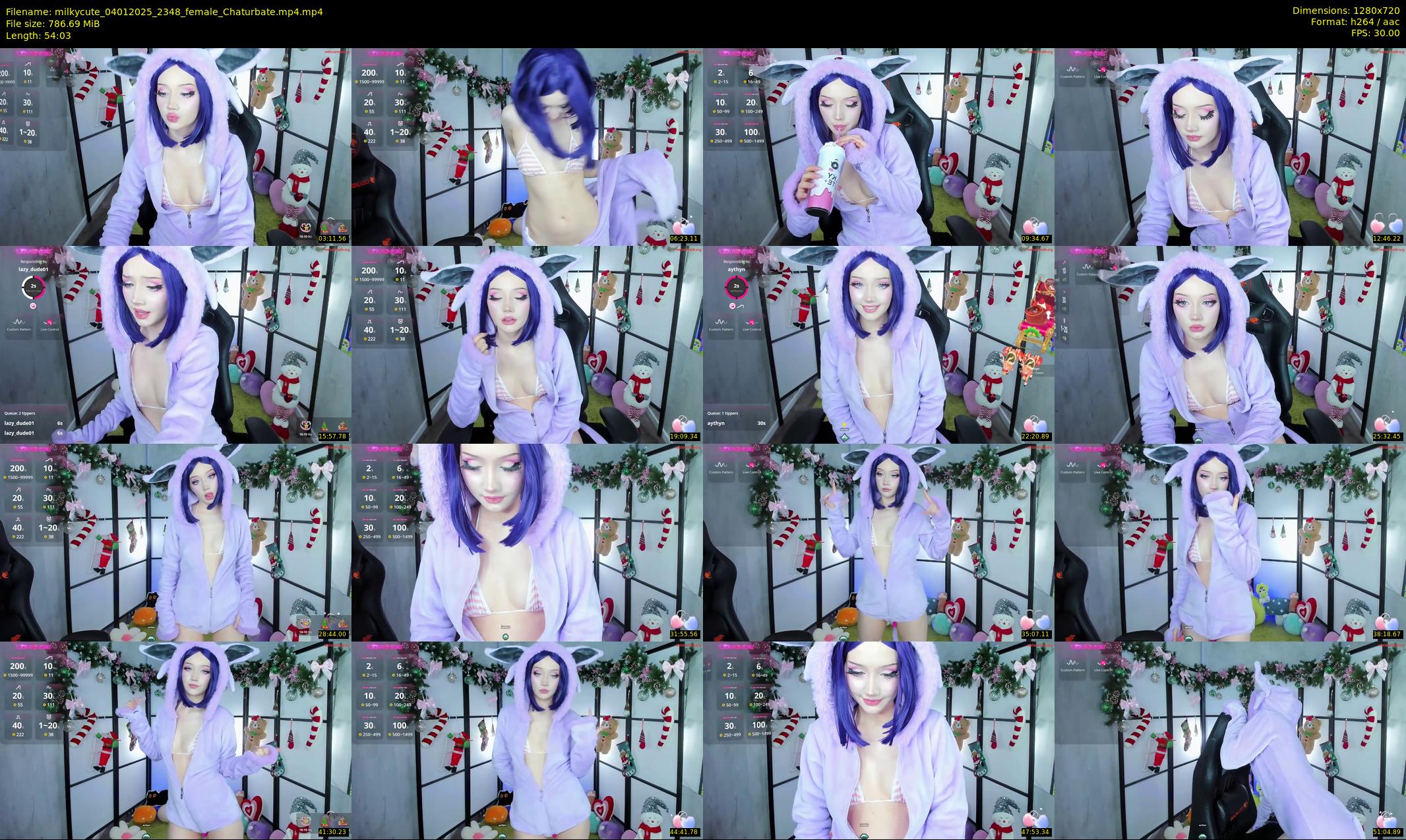 milkycute — 55 minute Chaturbate female cam show recording, 720p, Jan 4, 2025