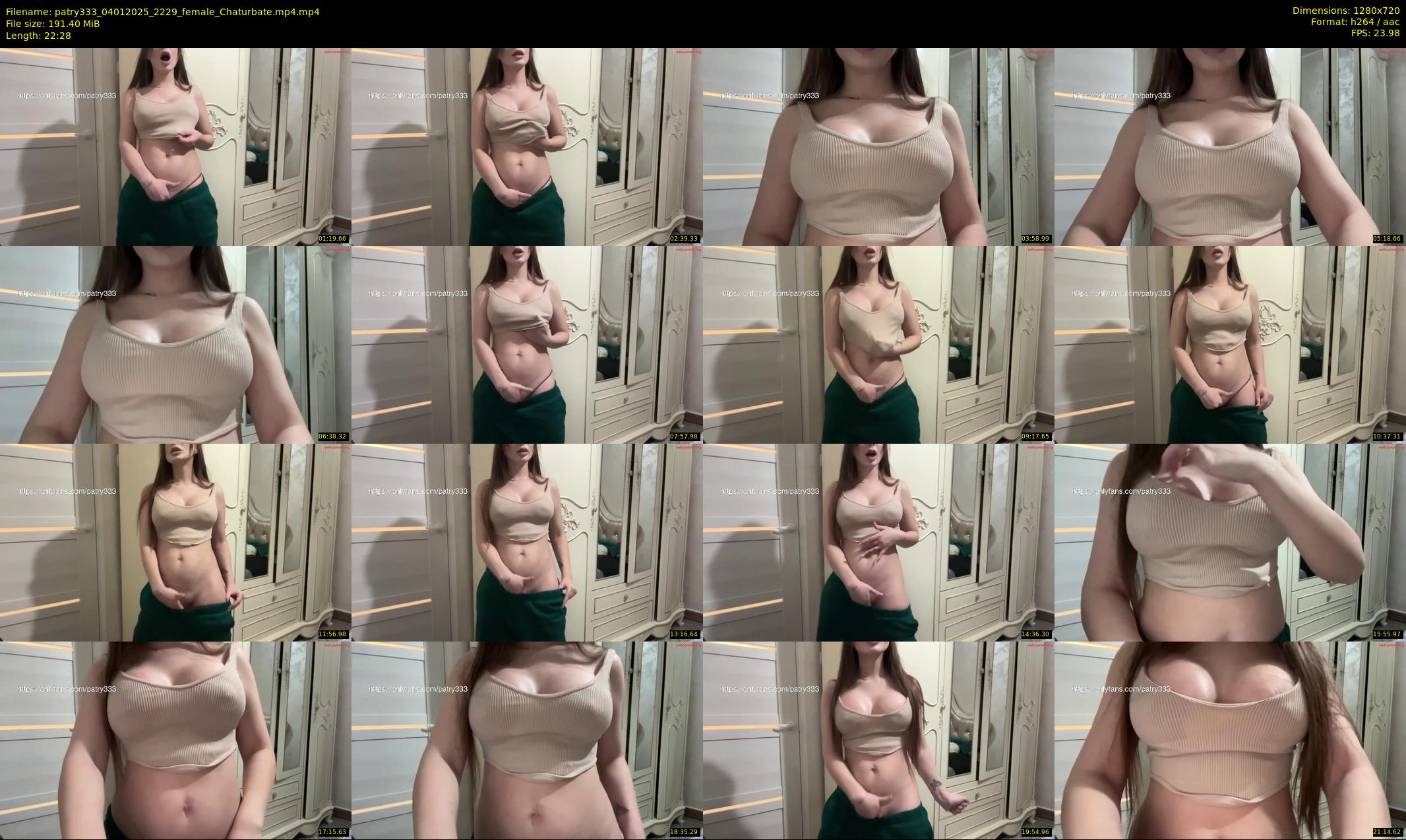patry333 — 23 minute Chaturbate female cam show recording, 720p, Jan 4, 2025