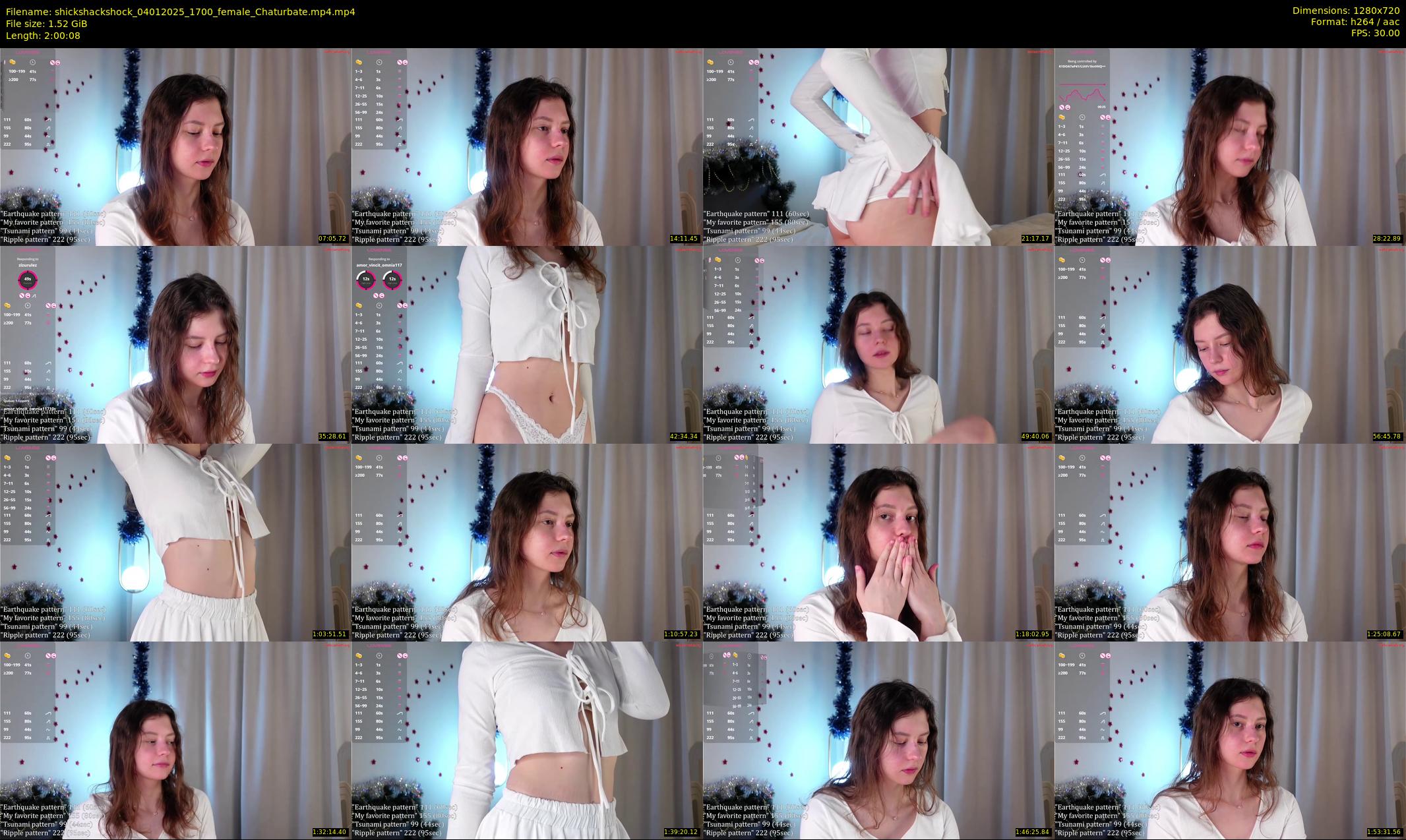 shickshackshock — 121 minute Chaturbate female cam show recording, 720p, Jan 4, 2025