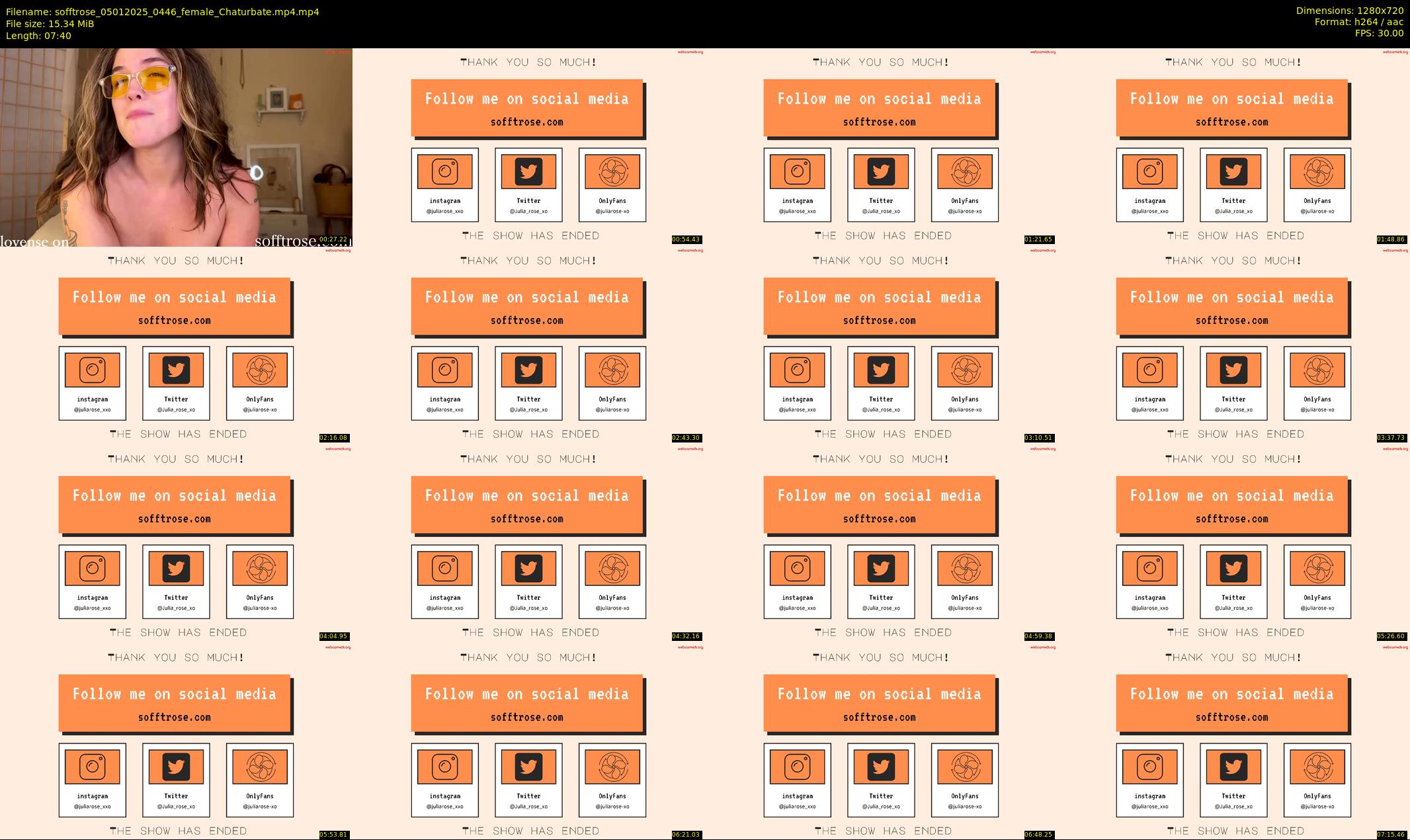 sofftrose — 8 minute Chaturbate female cam show recording, 720p, Jan 5, 2025