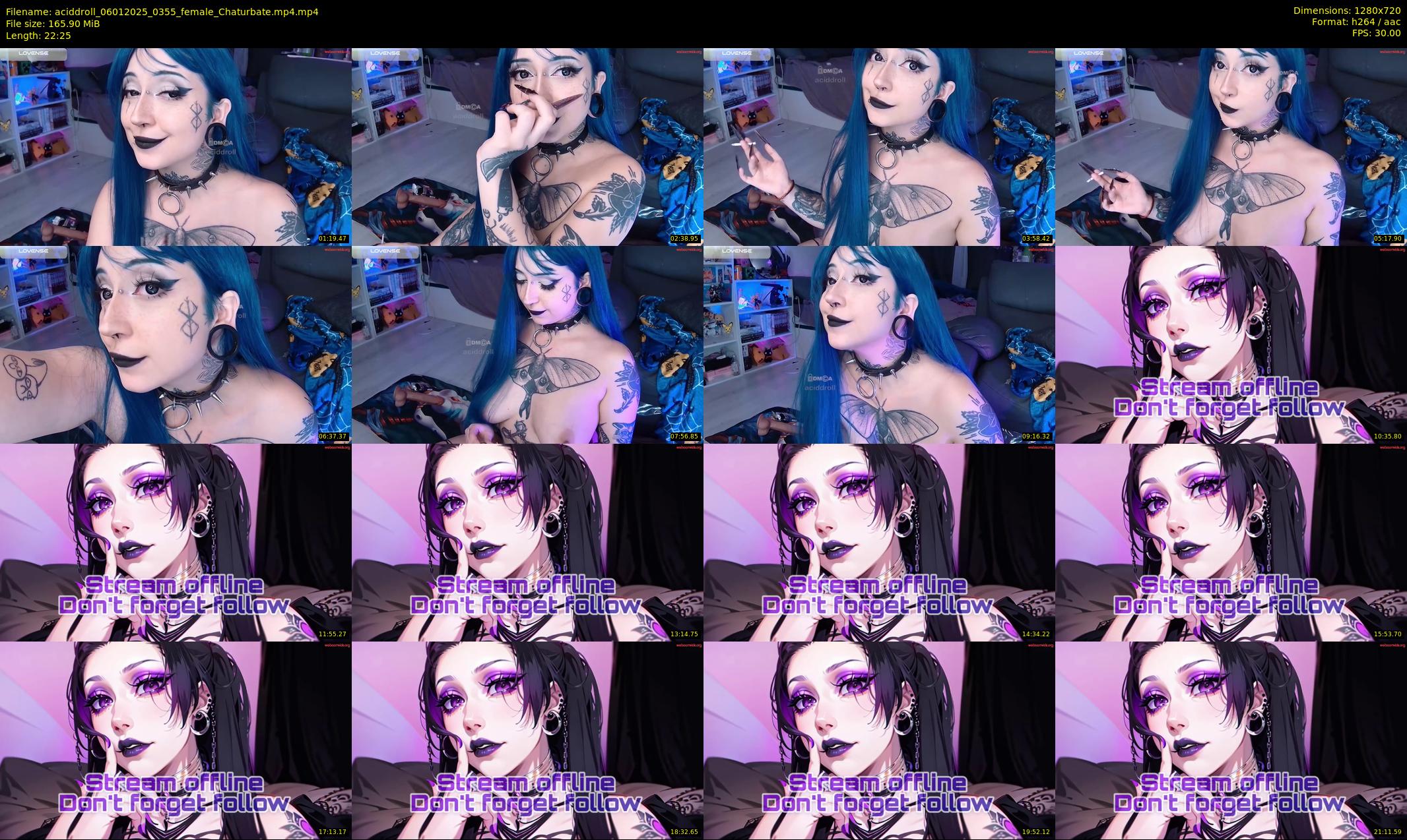 aciddroll — 23 minute Chaturbate female cam show recording, 720p, Jan 6, 2025