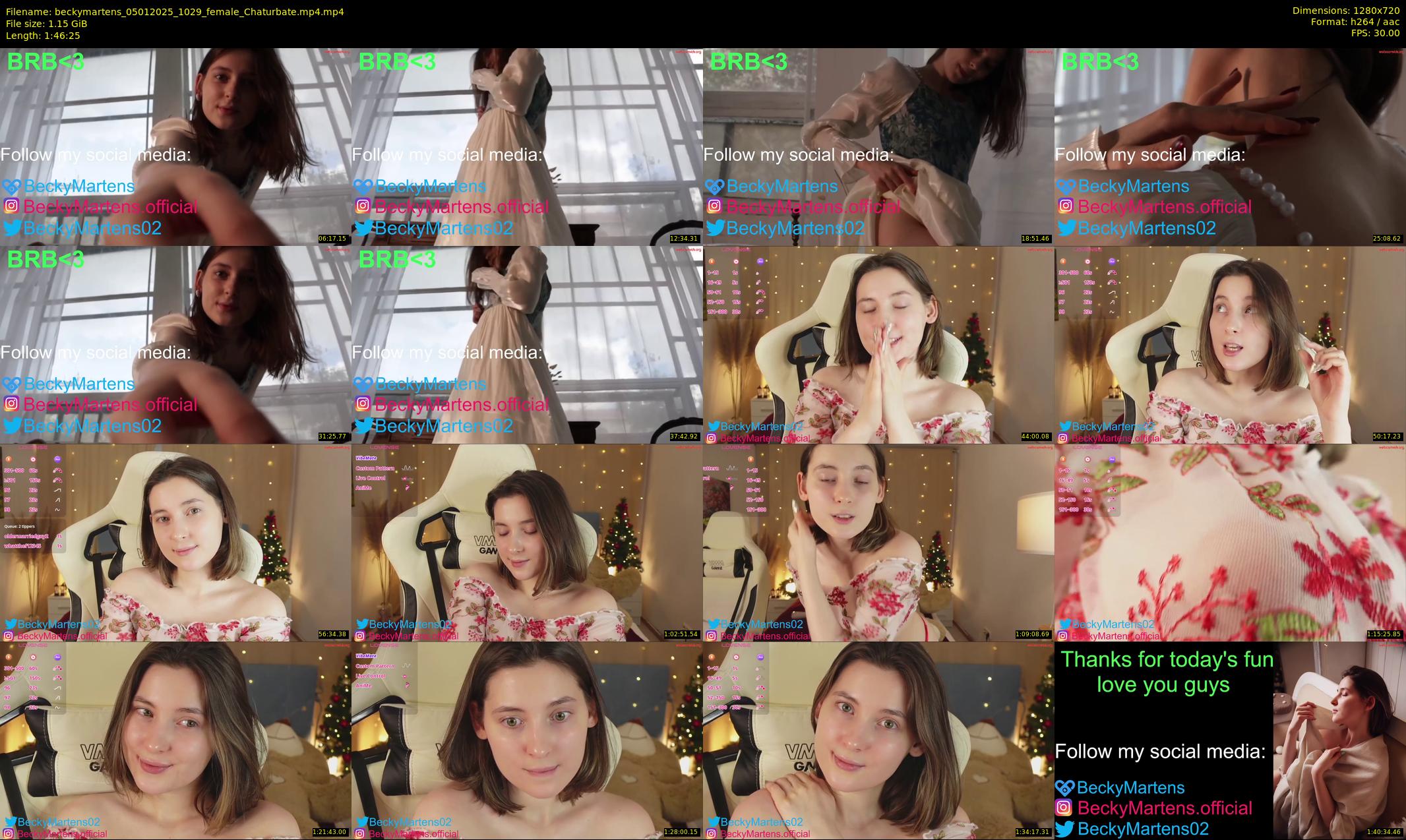 beckymartens — 107 minute Chaturbate female cam show recording, 720p, Jan 5, 2025