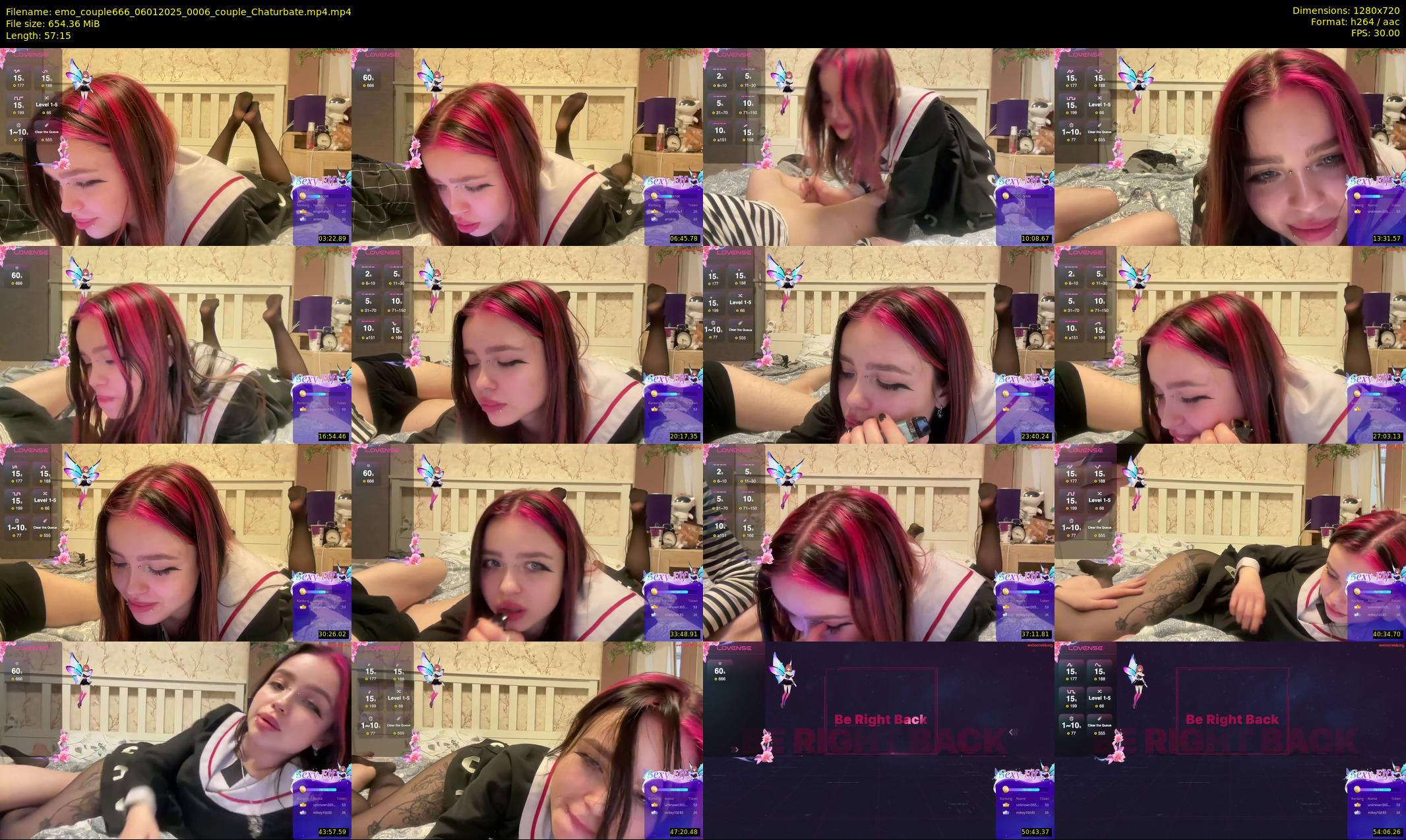 emo_couple666 — 58 minute Chaturbate couple cam show recording, 720p, Jan 6, 2025