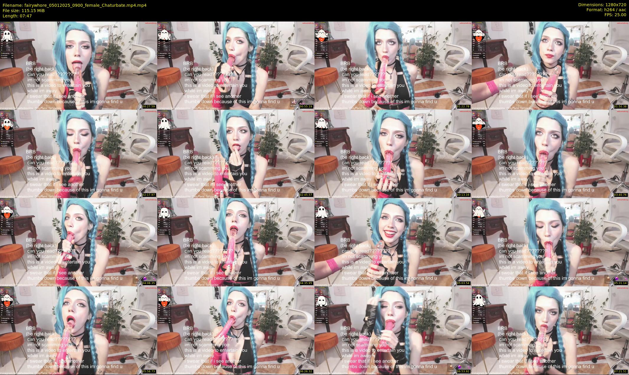 fairywhore — 8 minute Chaturbate female cam show recording, 720p, Jan 5, 2025