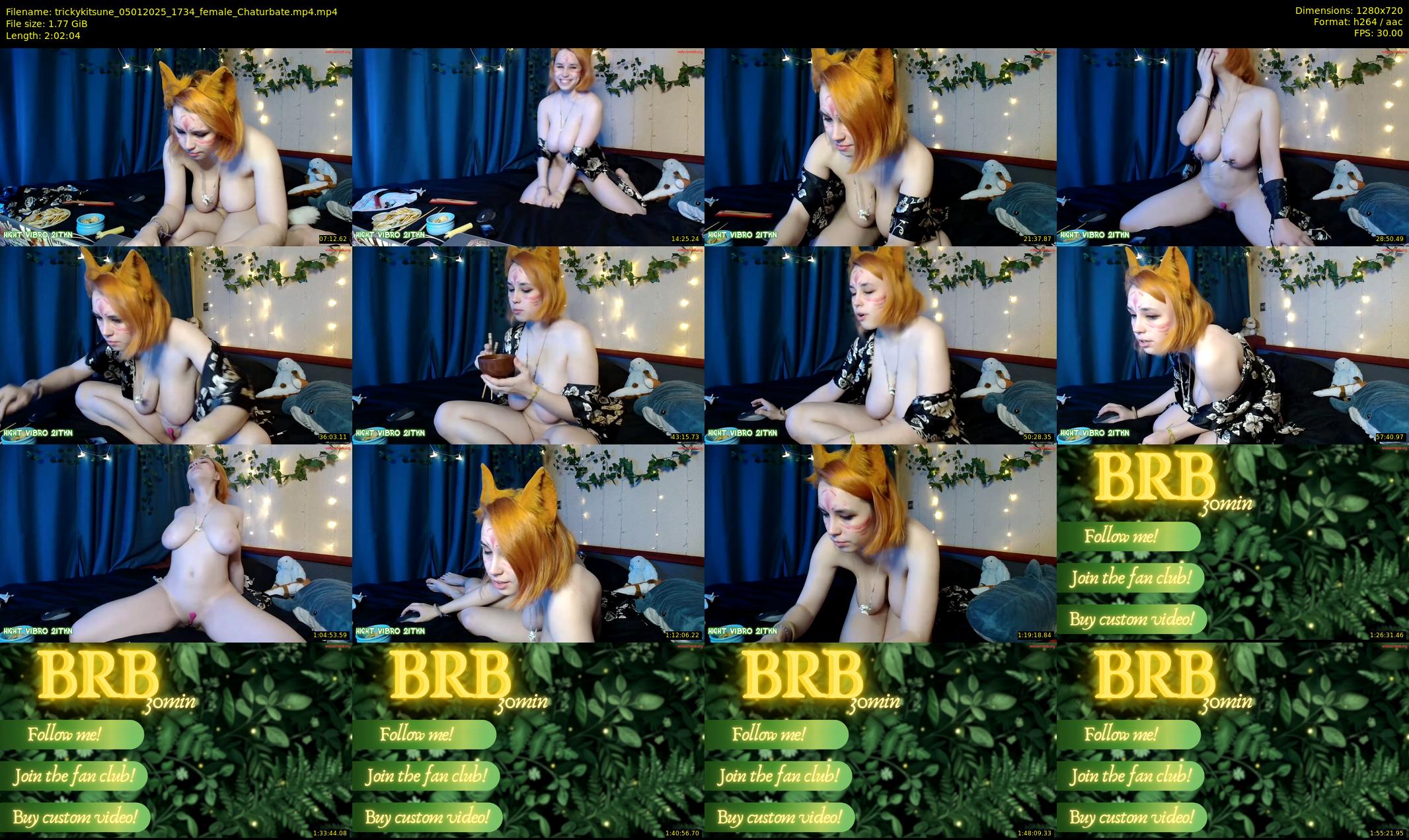 trickykitsune — 123 minute Chaturbate female cam show recording, 720p, Jan 5, 2025