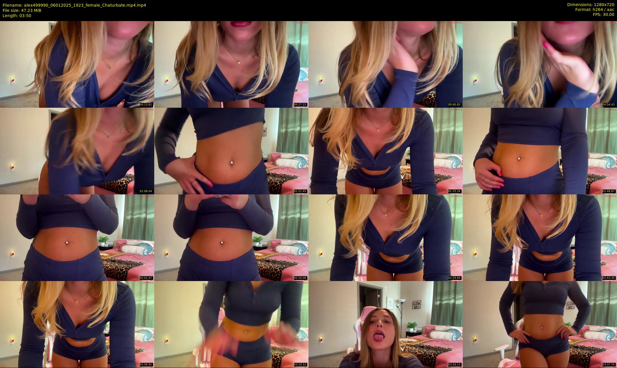 alex499990 — 4 minute Chaturbate female cam show recording, 720p, Jan 6, 2025