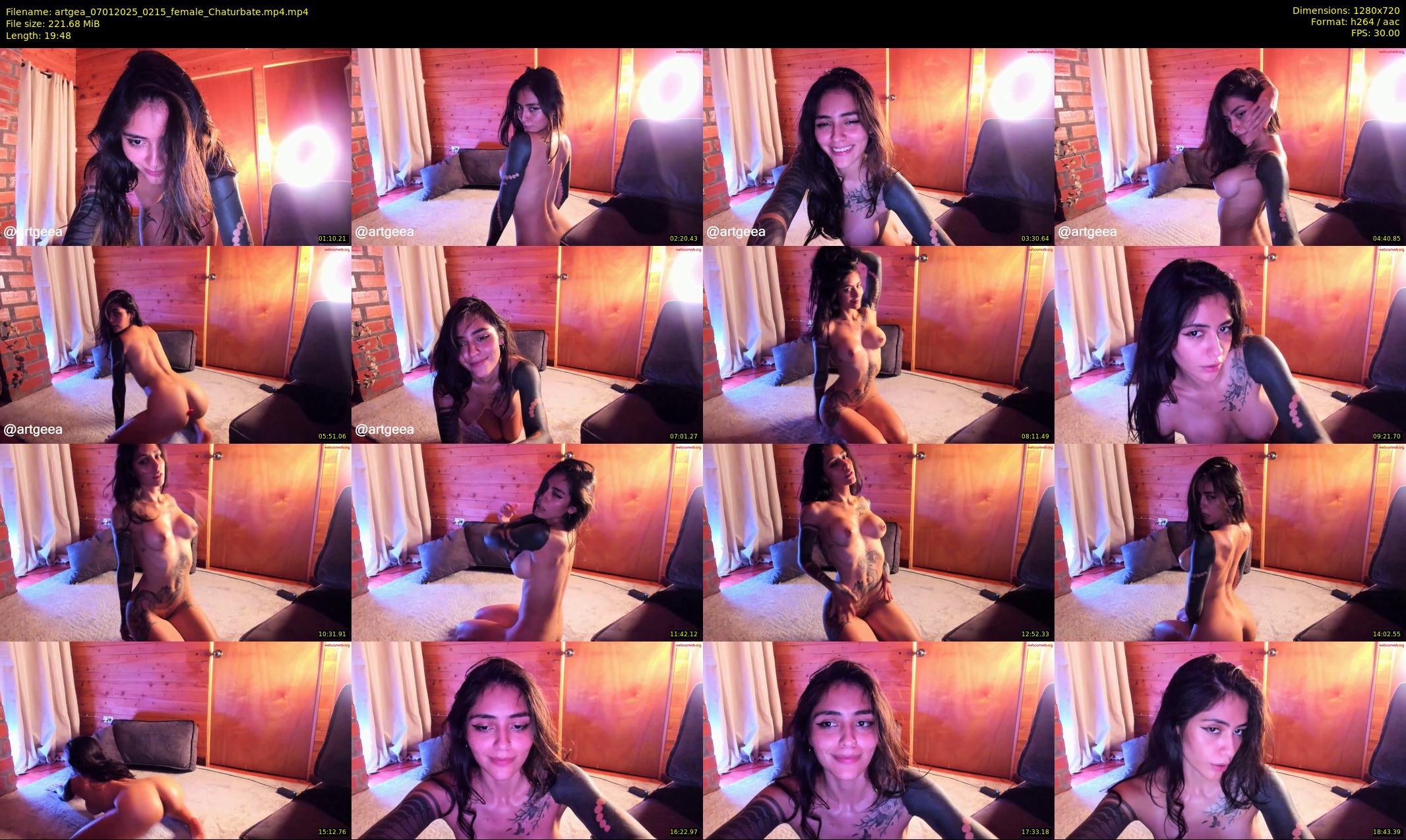 artgea — 20 minute Chaturbate female cam show recording, 720p, Jan 7, 2025