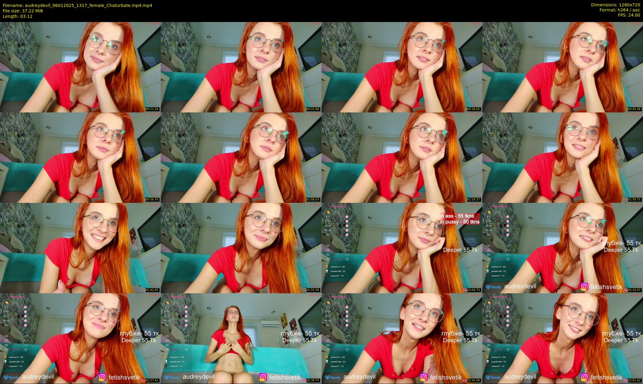 audreydevil — 4 minute Chaturbate female cam show recording, 720p, Jan 6, 2025