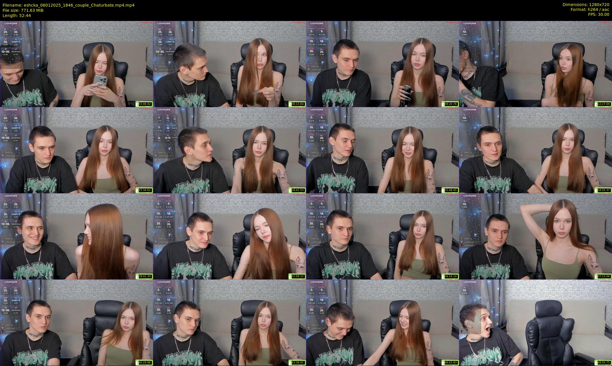 eshcka — 53 minute Chaturbate couple cam show recording, 720p, Jan 6, 2025