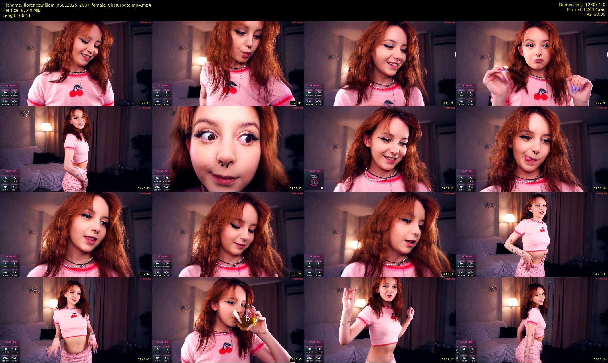 florencewilliam — 7 minute Chaturbate female cam show recording, 720p, Jan 6, 2025