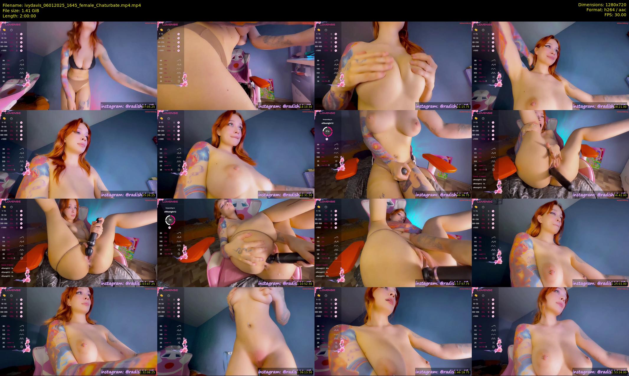 ivydavis — 120 minute Chaturbate female cam show recording, 720p, Jan 6, 2025