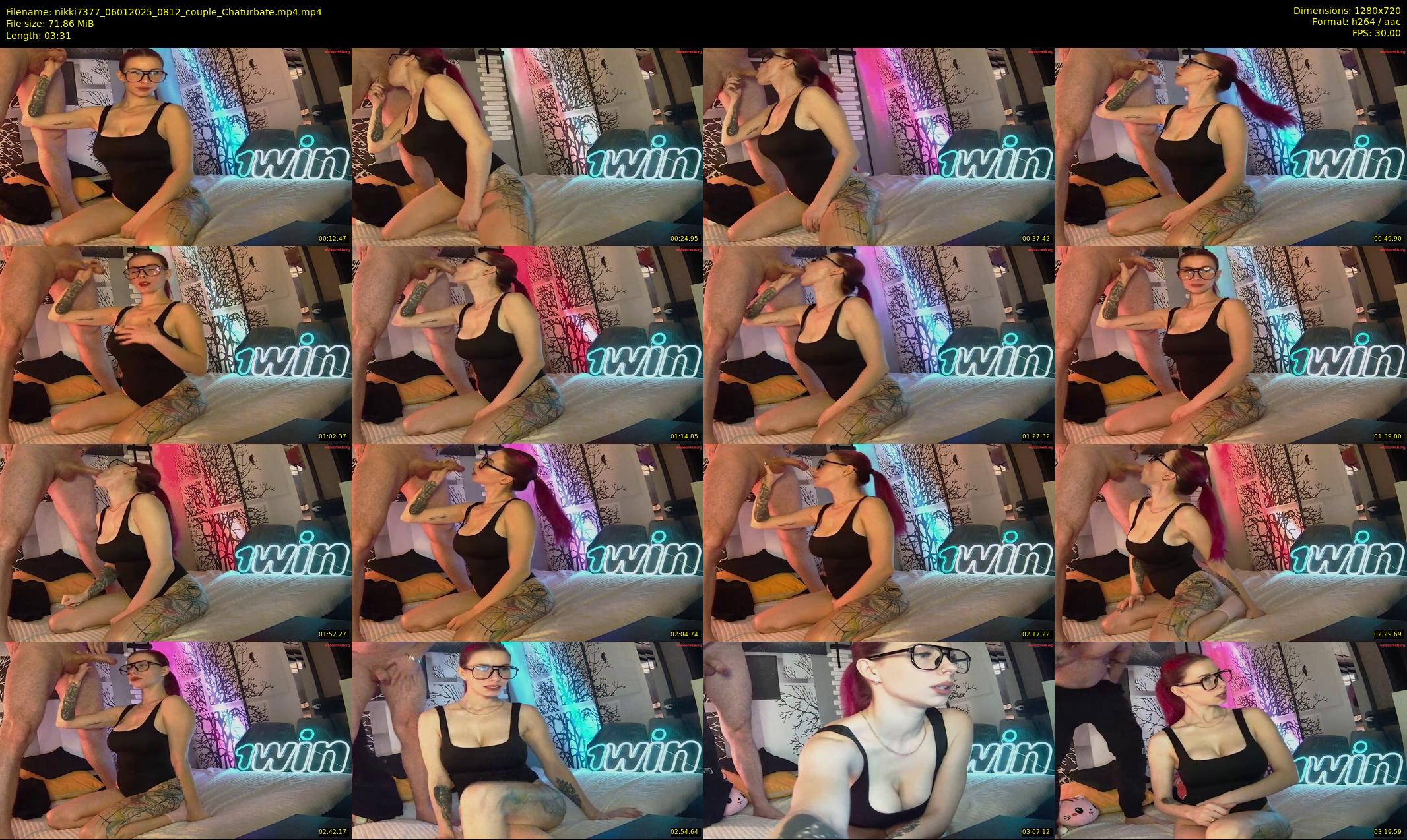 nikki7377 — 4 minute Chaturbate couple cam show recording, 720p, Jan 6, 2025