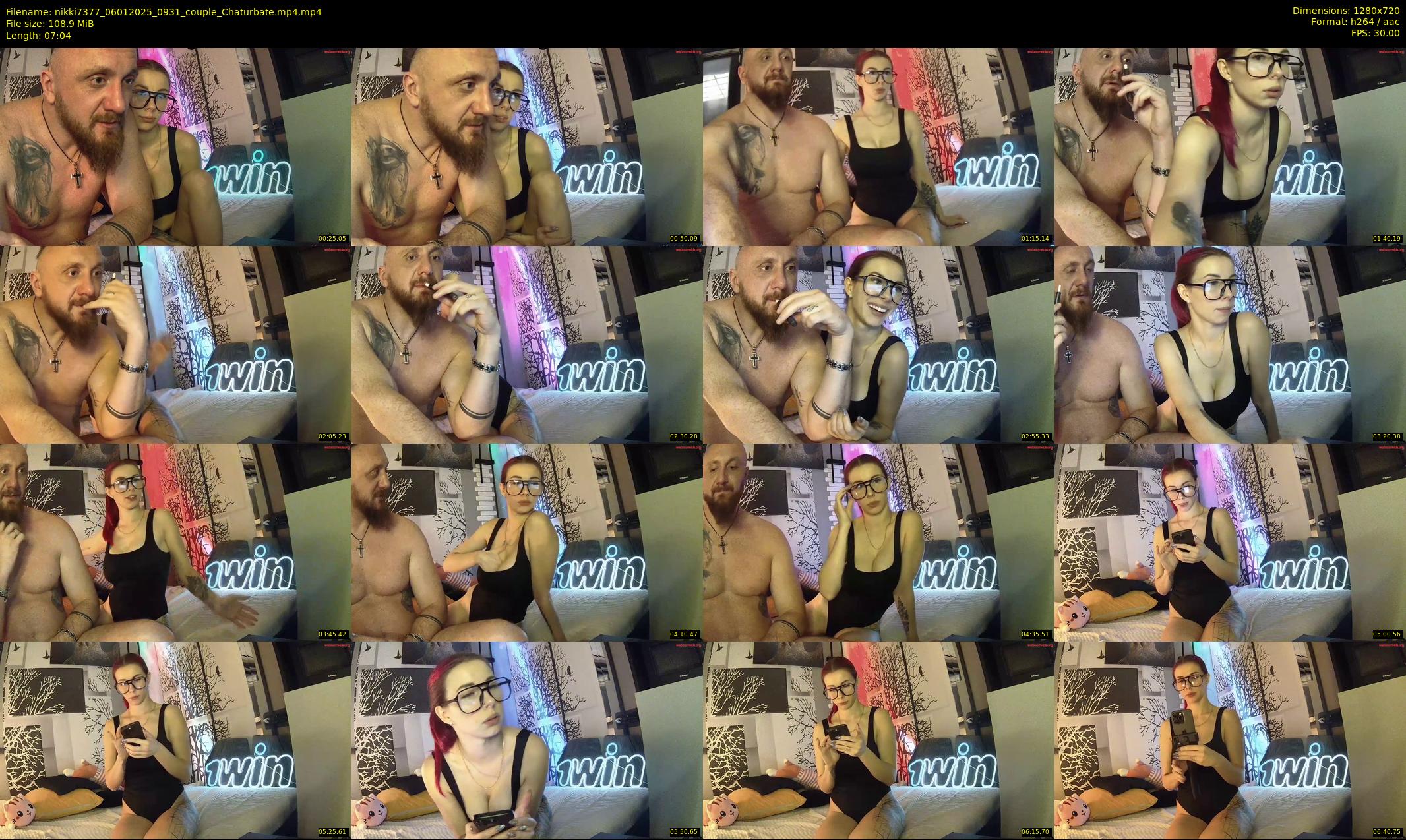 nikki7377 — 8 minute Chaturbate couple cam show recording, 720p, Jan 6, 2025