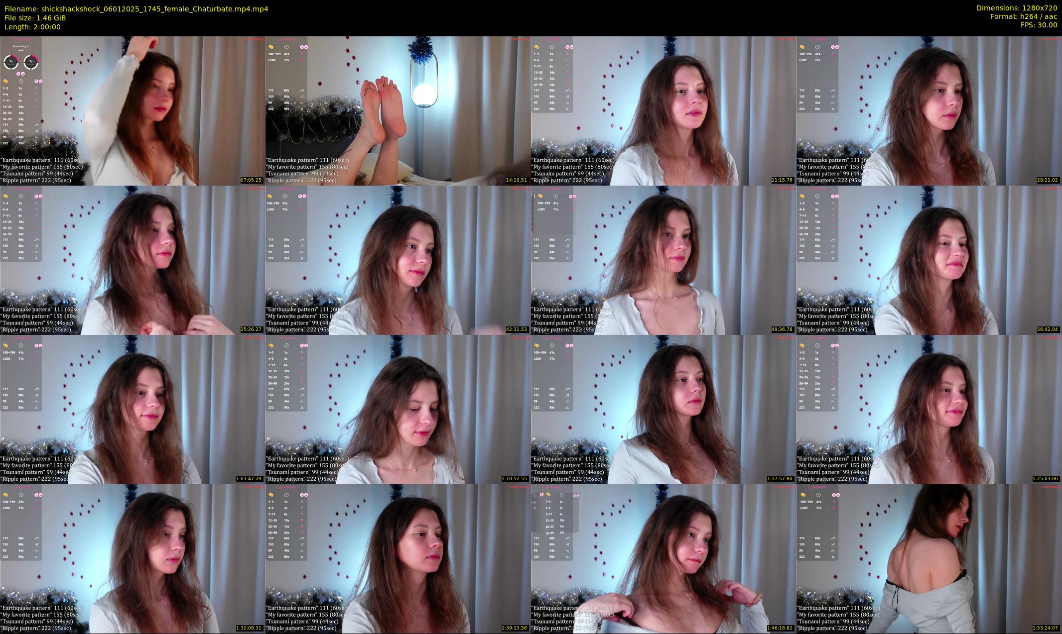 shickshackshock — 120 minute Chaturbate female cam show recording, 720p, Jan 6, 2025
