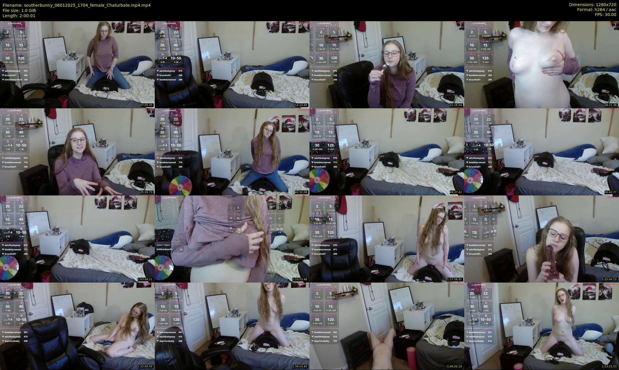 southerbunny — 121 minute Chaturbate female cam show recording, 720p, Jan 6, 2025