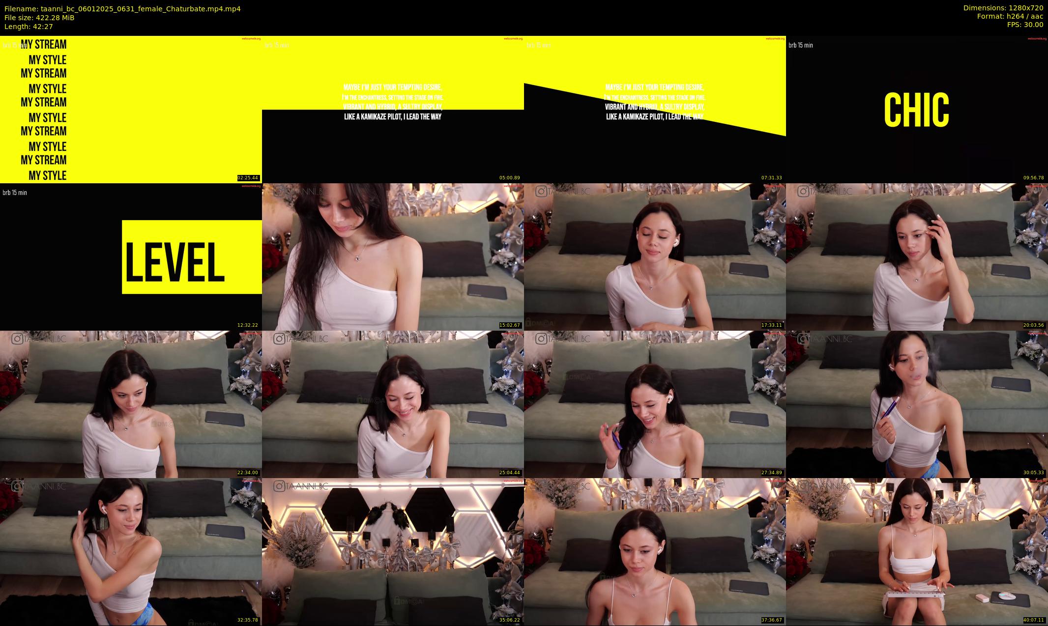 taanni_bc — 43 minute Chaturbate female cam show recording, 720p, Jan 6, 2025