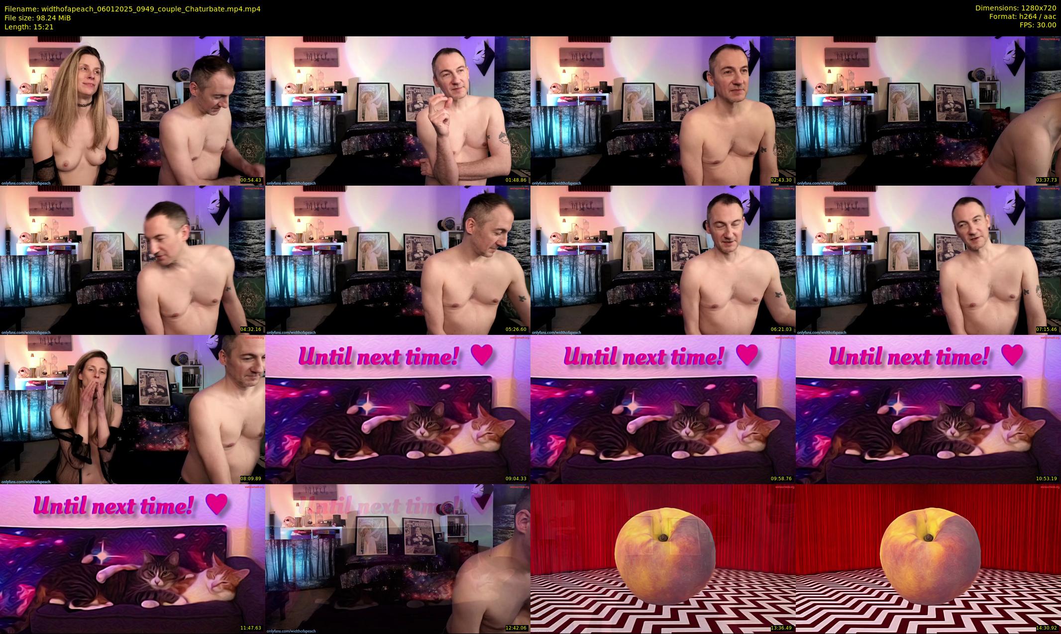 widthofapeach — 16 minute Chaturbate couple cam show recording, 720p, Jan 6, 2025