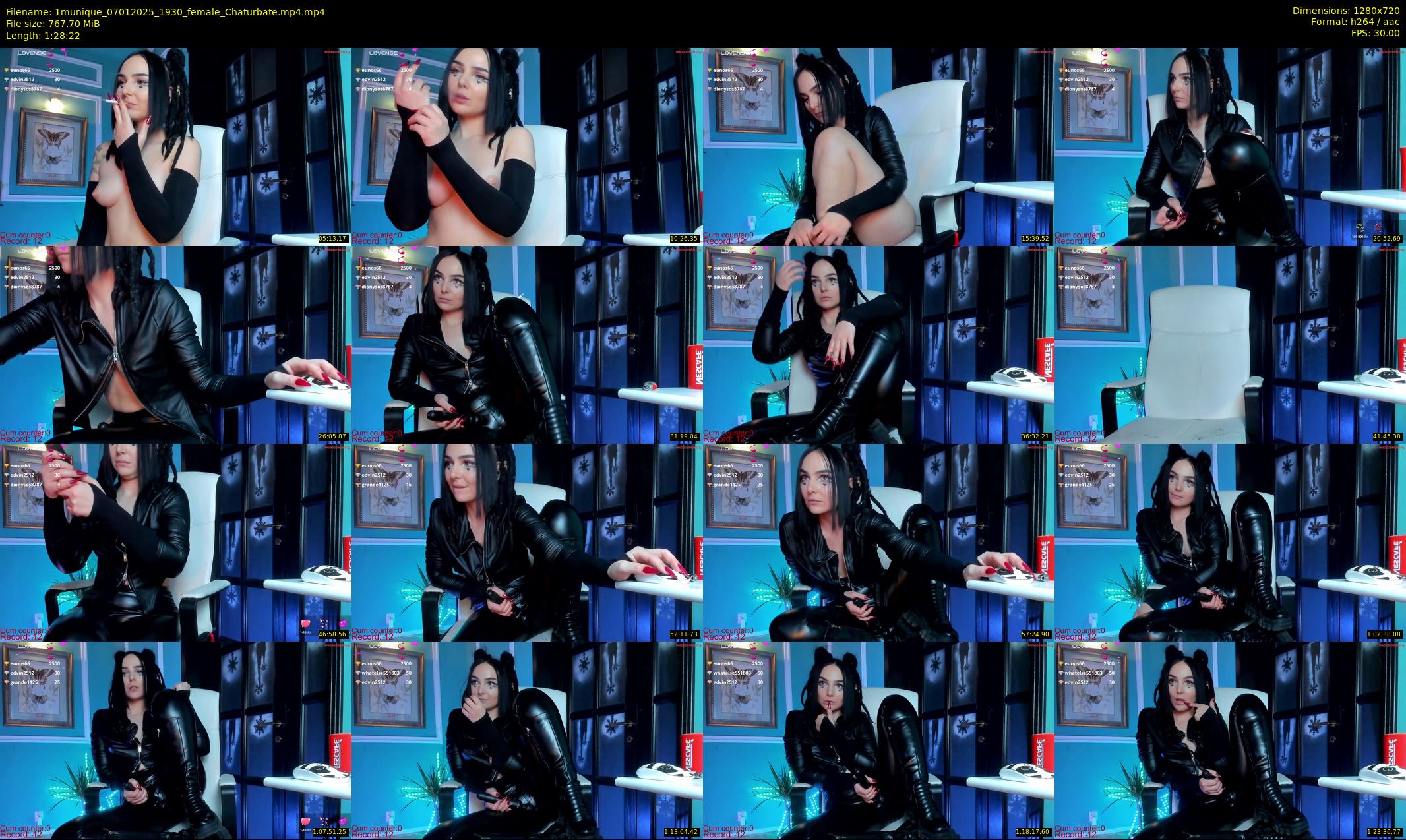 1munique — 89 minute Chaturbate female cam show recording, 720p, Jan 7, 2025