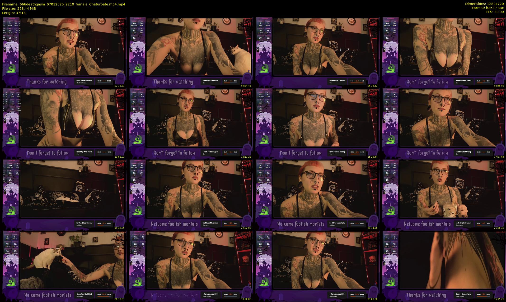 666deathgasm — 38 minute Chaturbate female cam show recording, 720p, Jan 7, 2025