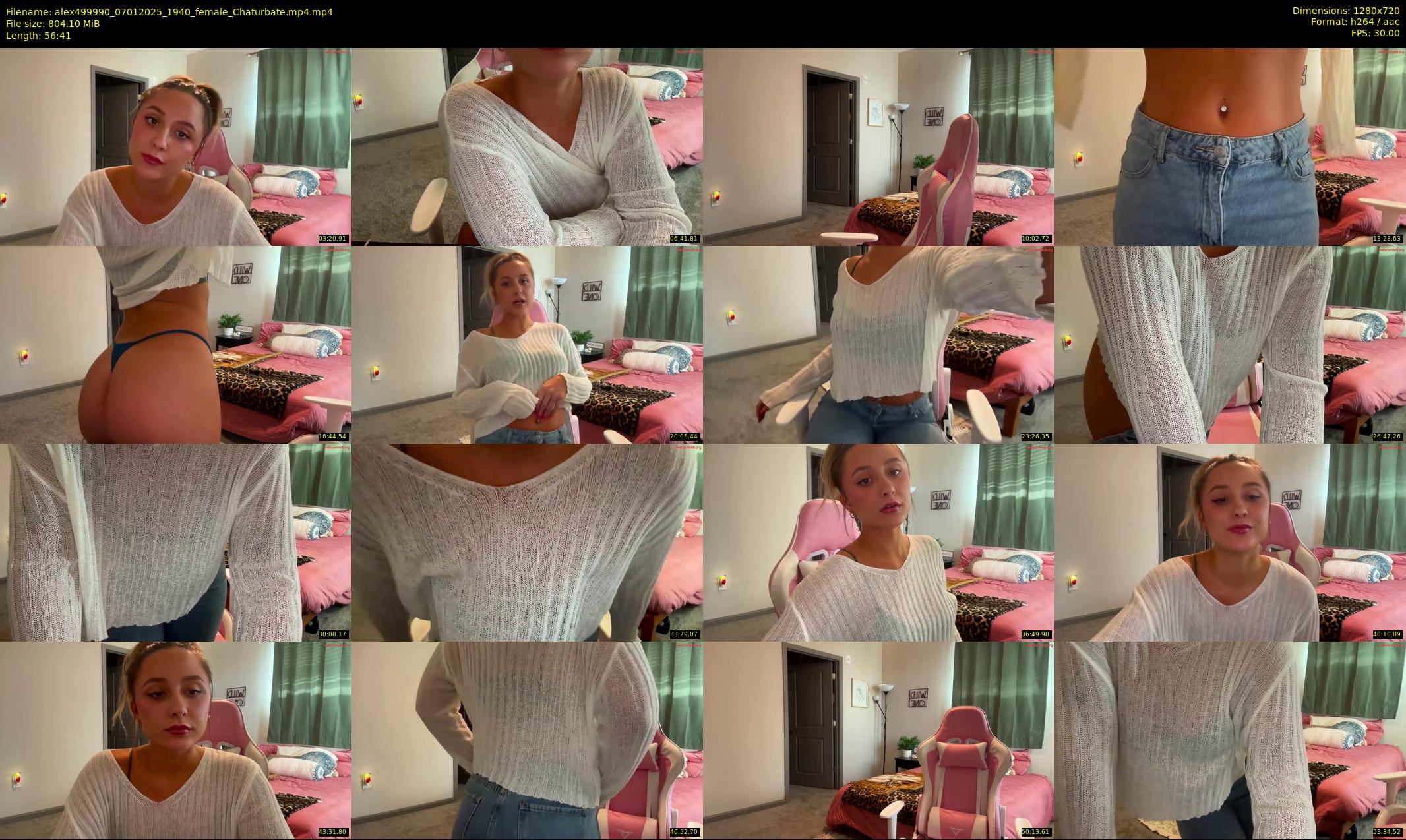 alex499990 — 57 minute Chaturbate female cam show recording, 720p, Jan 7, 2025