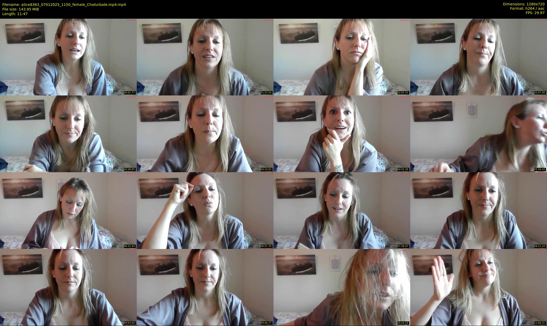 alice8363 — 12 minute Chaturbate female cam show recording, 720p, Jan 7, 2025