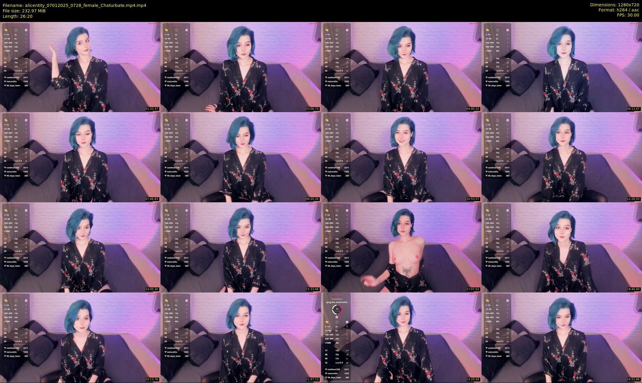 alicentity — 27 minute Chaturbate female cam show recording, 720p, Jan 7, 2025