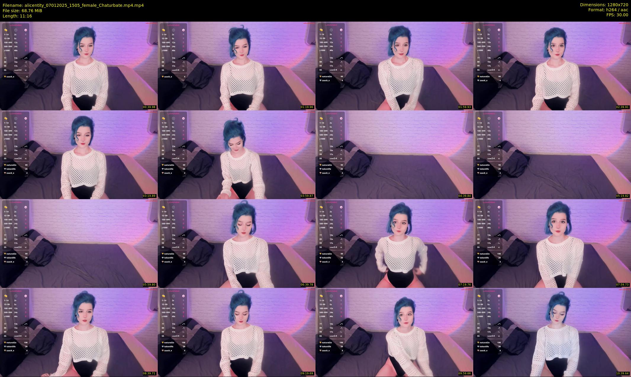 alicentity — 12 minute Chaturbate female cam show recording, 720p, Jan 7, 2025