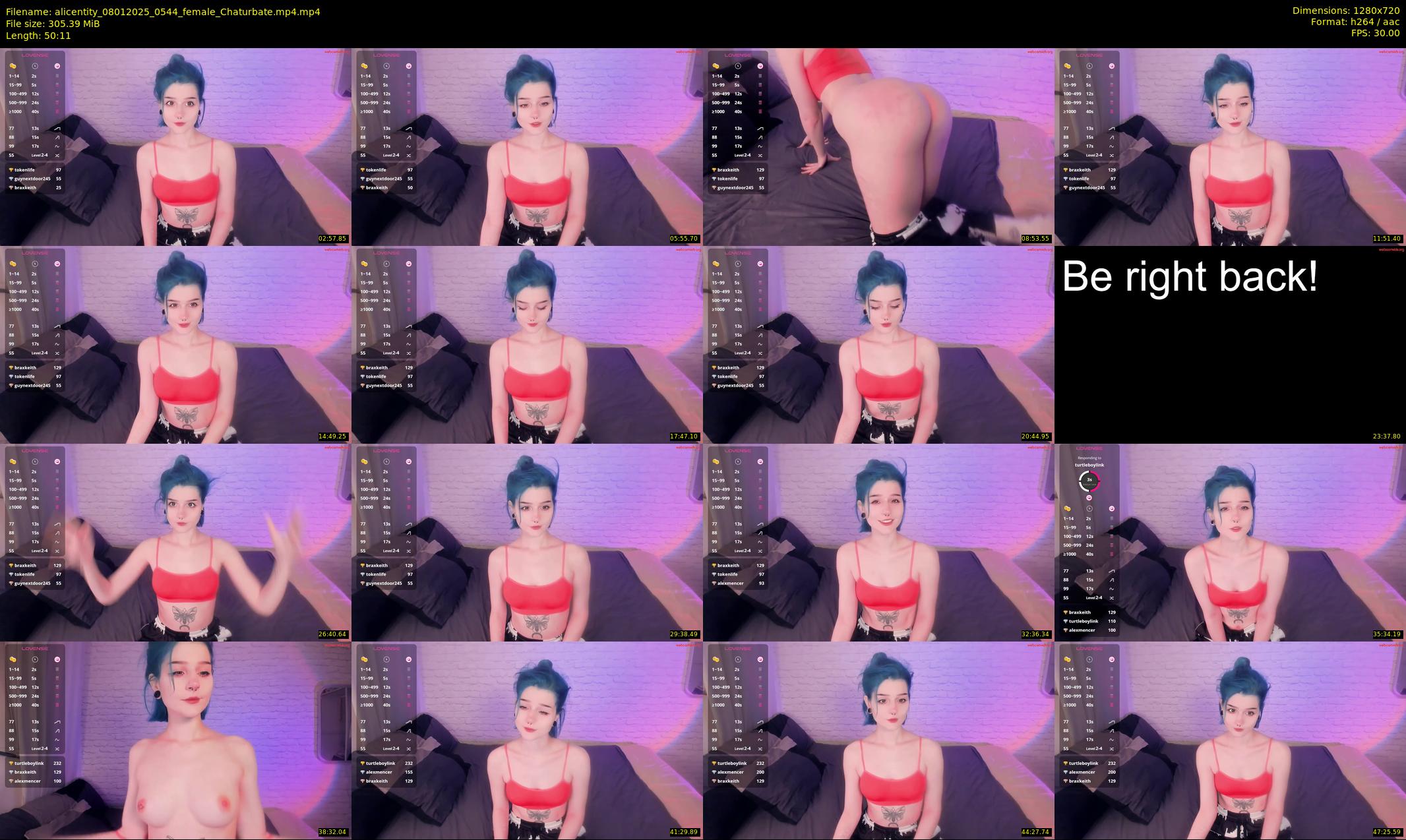 alicentity — 51 minute Chaturbate female cam show recording, 720p, Jan 8, 2025