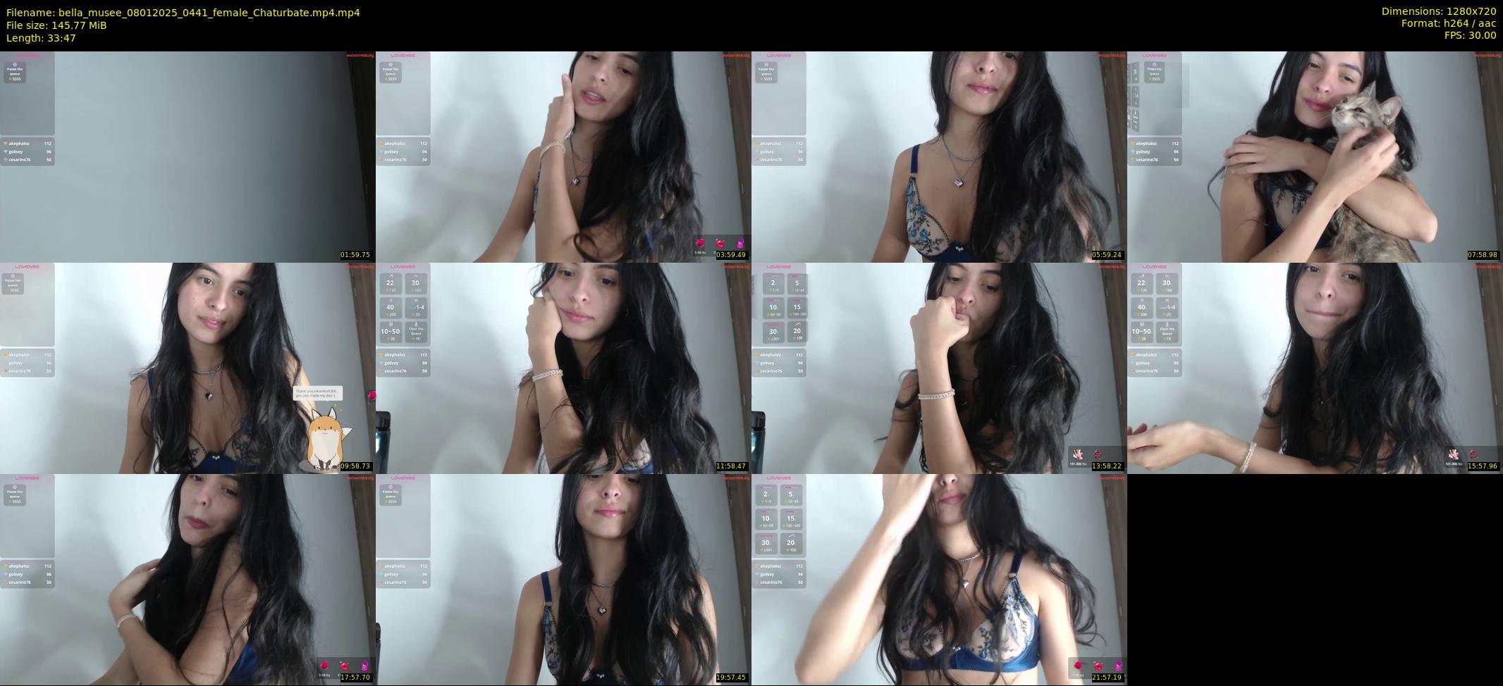 bella_musee — 34 minute Chaturbate female cam show recording, 720p, Jan 8, 2025