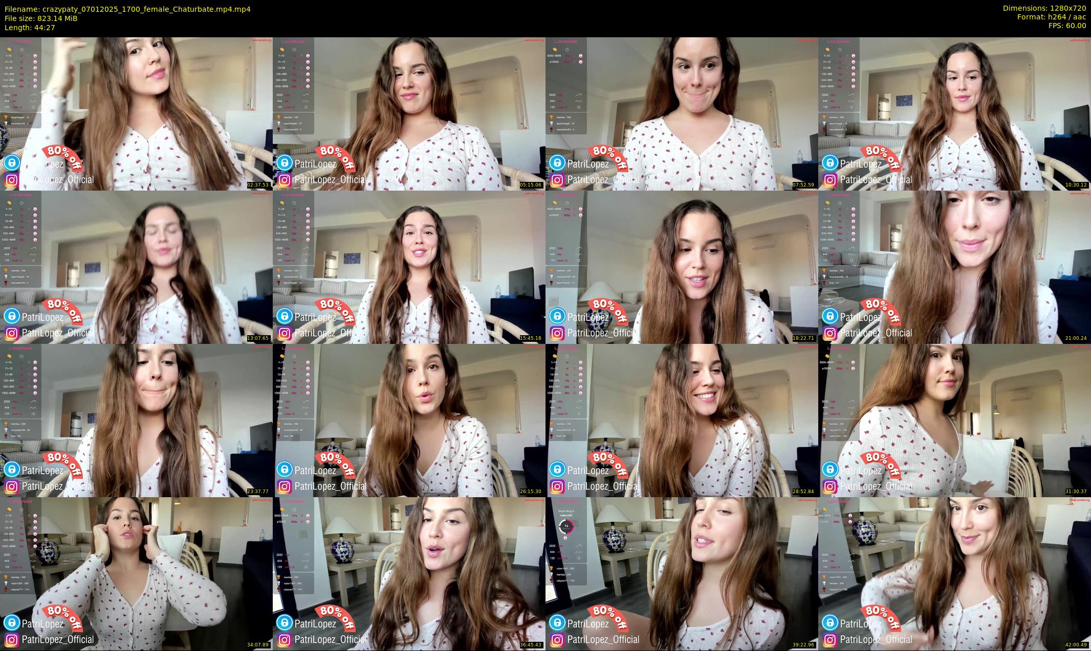 crazypaty — 45 minute Chaturbate female cam show recording, 720p, Jan 7, 2025