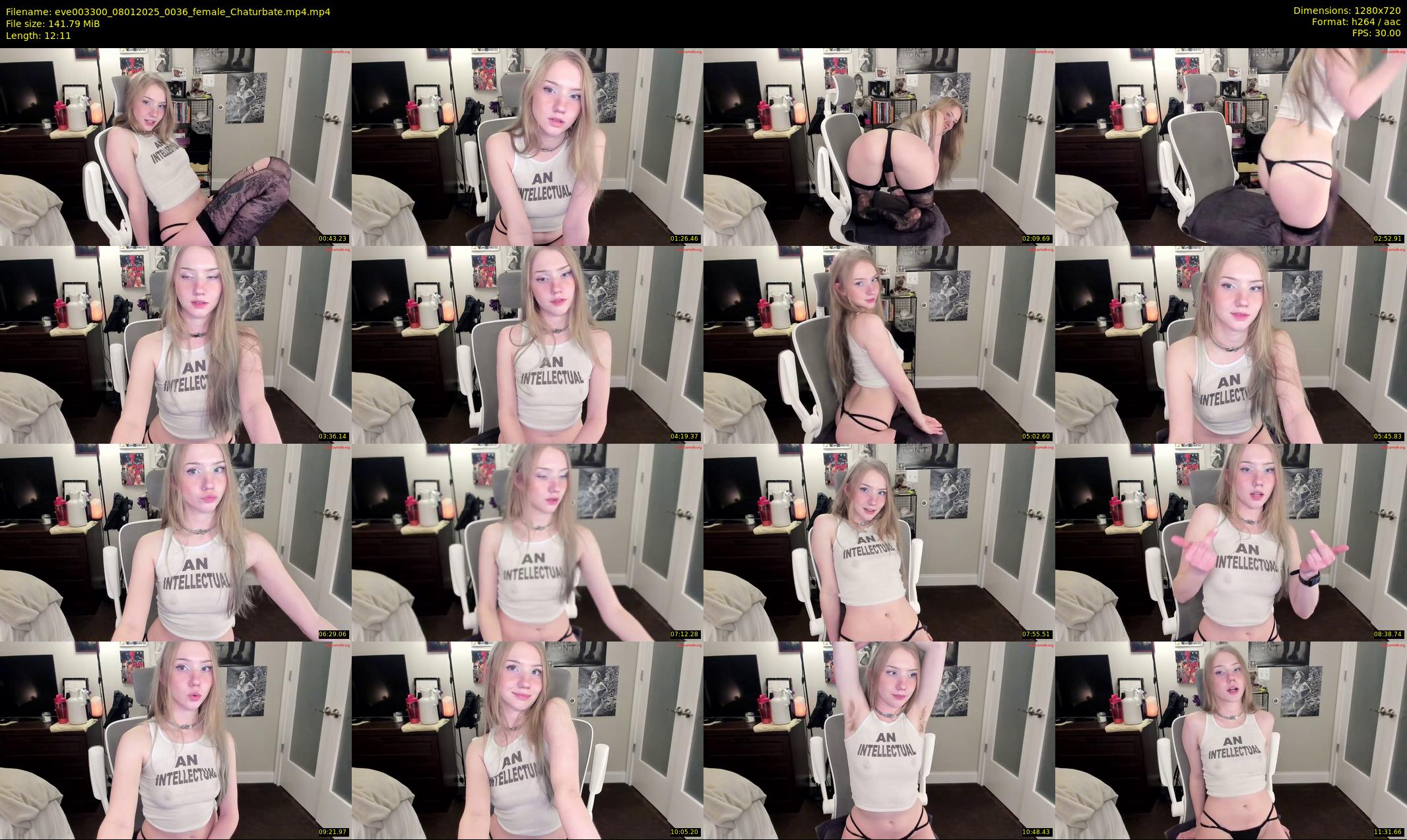 eve003300 — 13 minute Chaturbate female cam show recording, 720p, Jan 8, 2025
