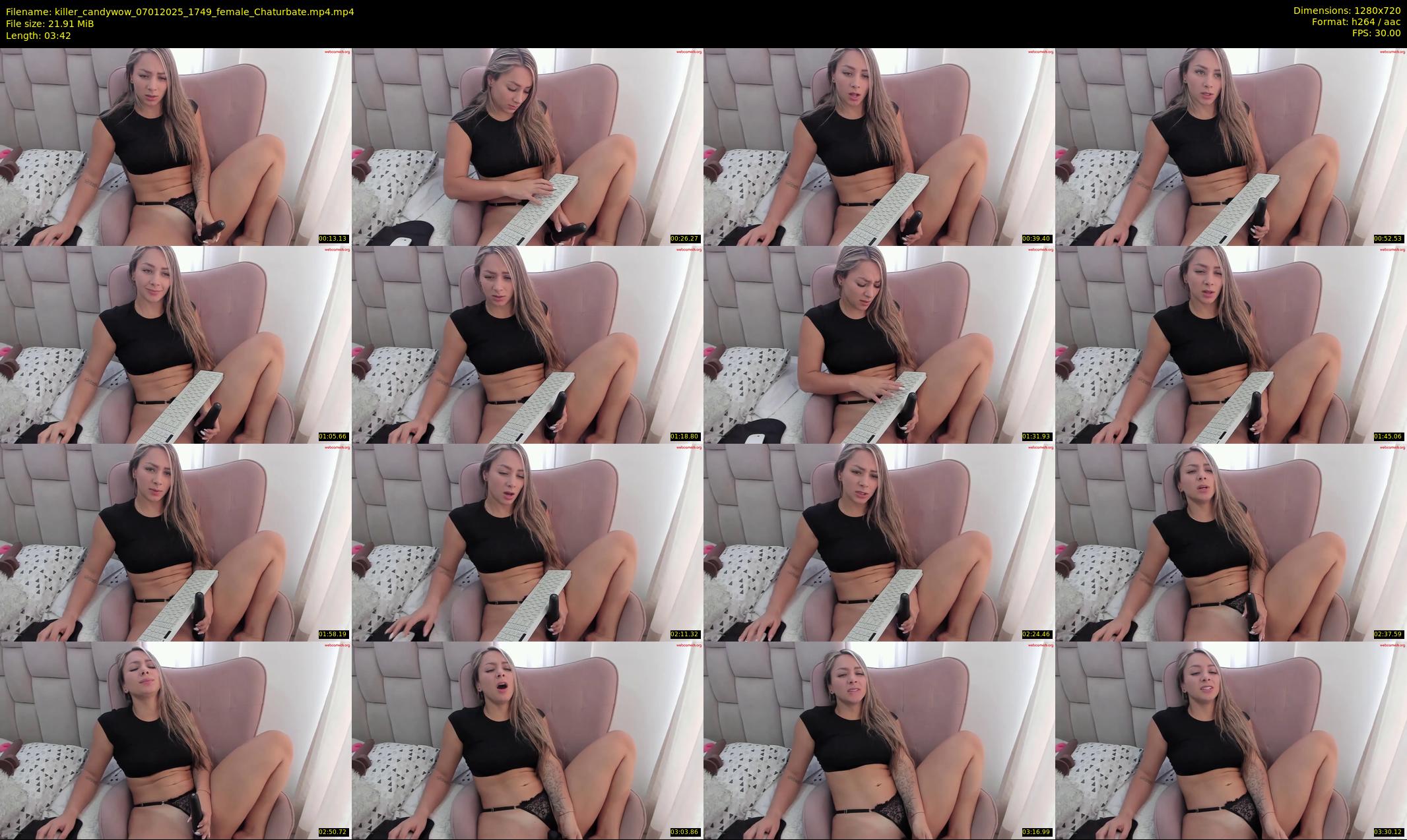 killer_candywow — 4 minute Chaturbate female cam show recording, 720p, Jan 7, 2025
