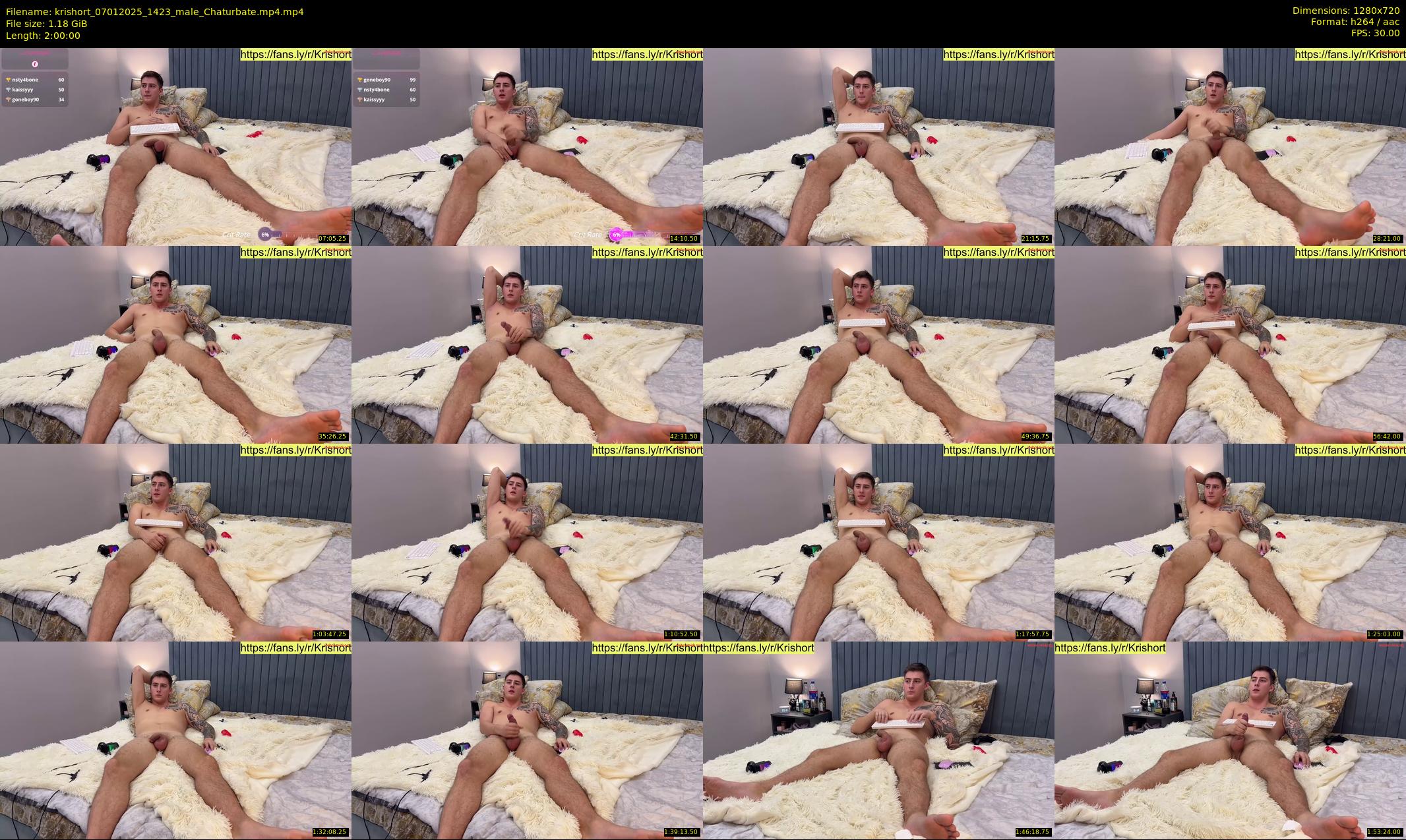 krishort — 120 minute Chaturbate male cam show recording, 720p, Jan 7, 2025