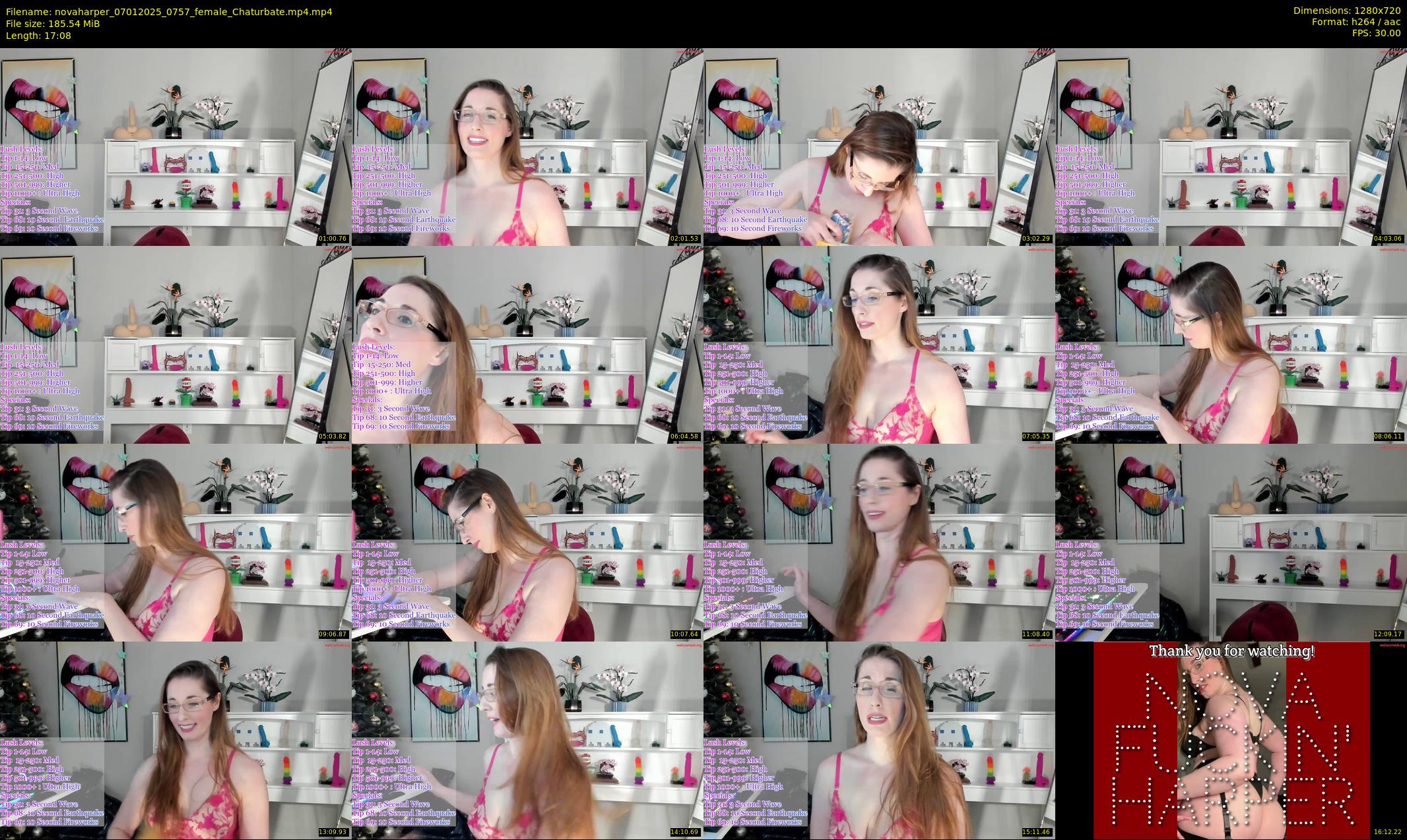 novaharper — 18 minute Chaturbate female cam show recording, 720p, Jan 7, 2025