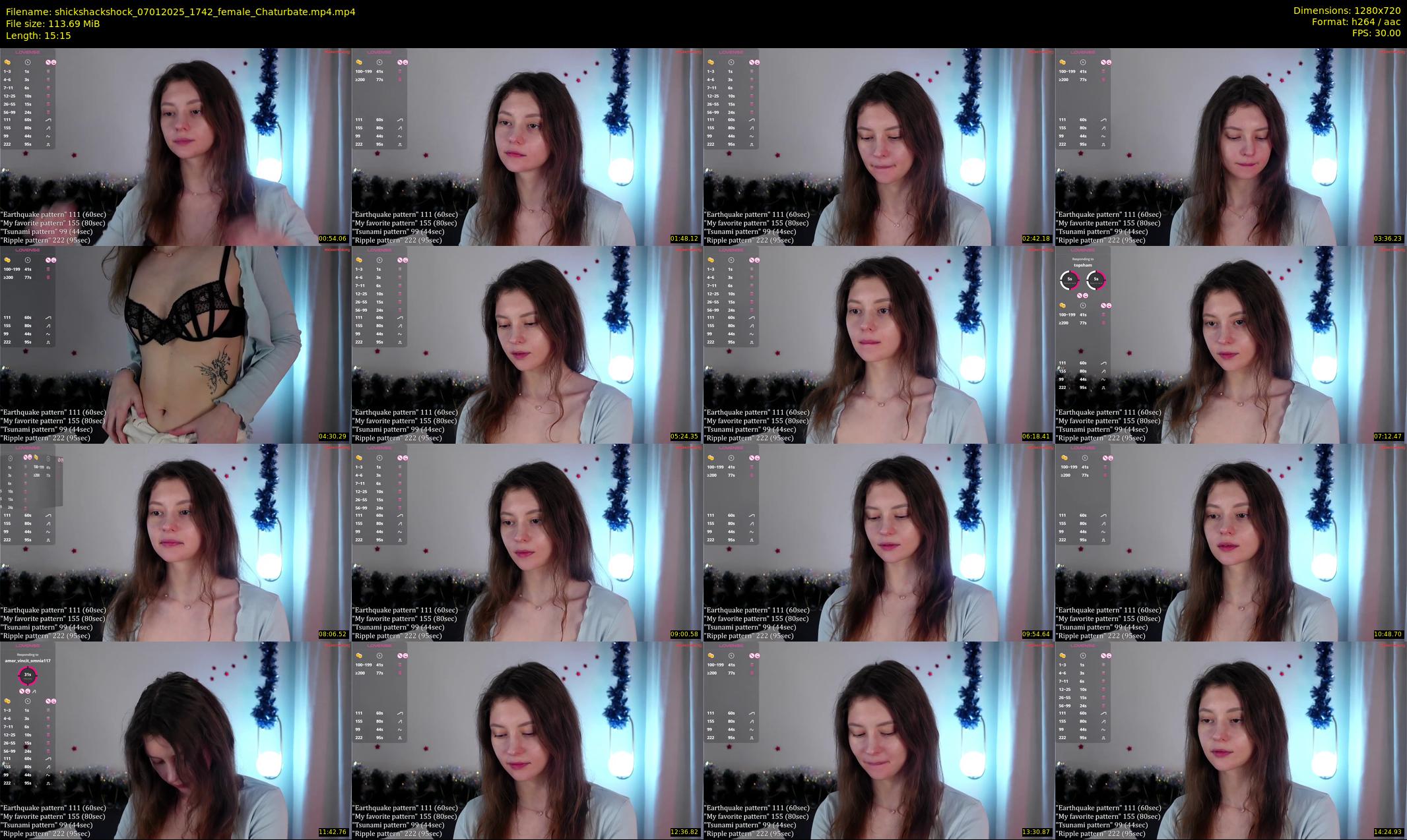 shickshackshock — 16 minute Chaturbate female cam show recording, 720p, Jan 7, 2025