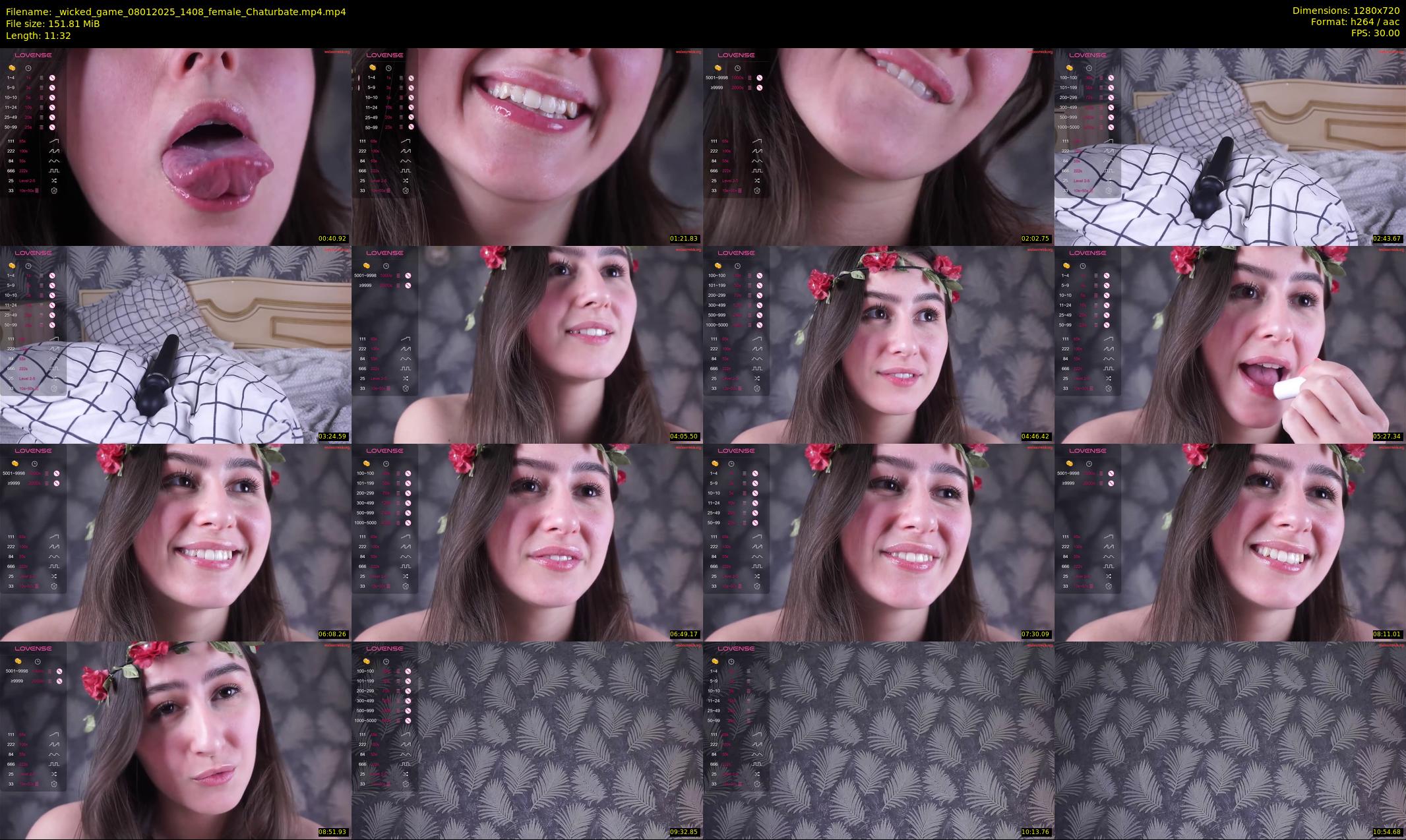 _wicked_game — 12 minute Chaturbate female cam show recording, 720p, Jan 8, 2025