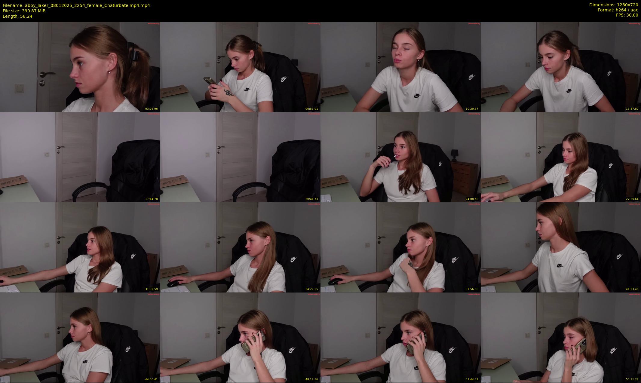 abby_laker — 59 minute Chaturbate female cam show recording, 720p, Jan 8, 2025