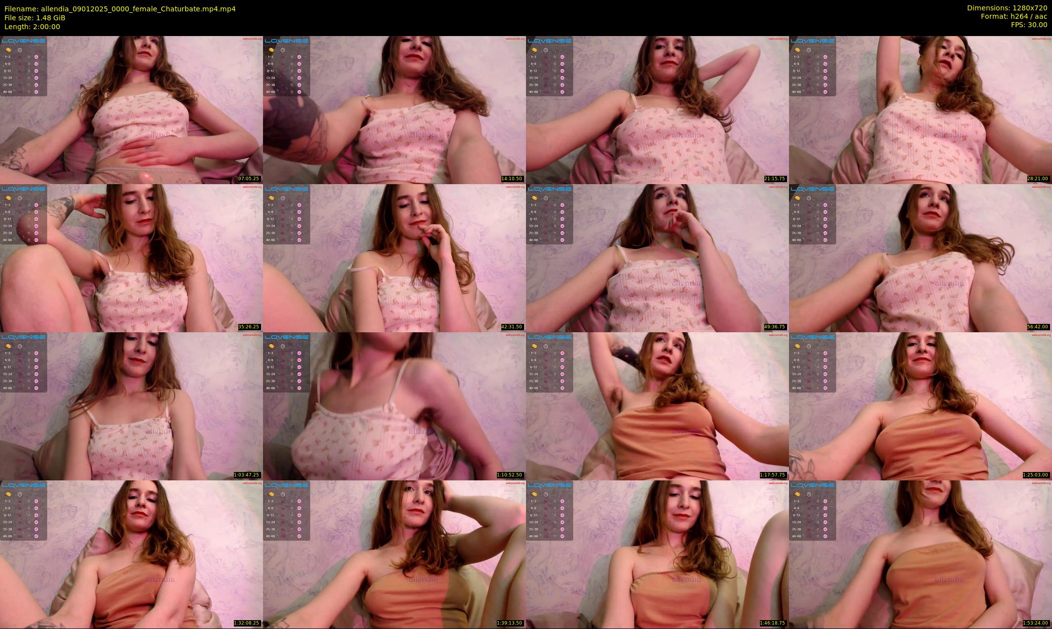 allendia — 120 minute Chaturbate female cam show recording, 720p, Jan 9, 2025