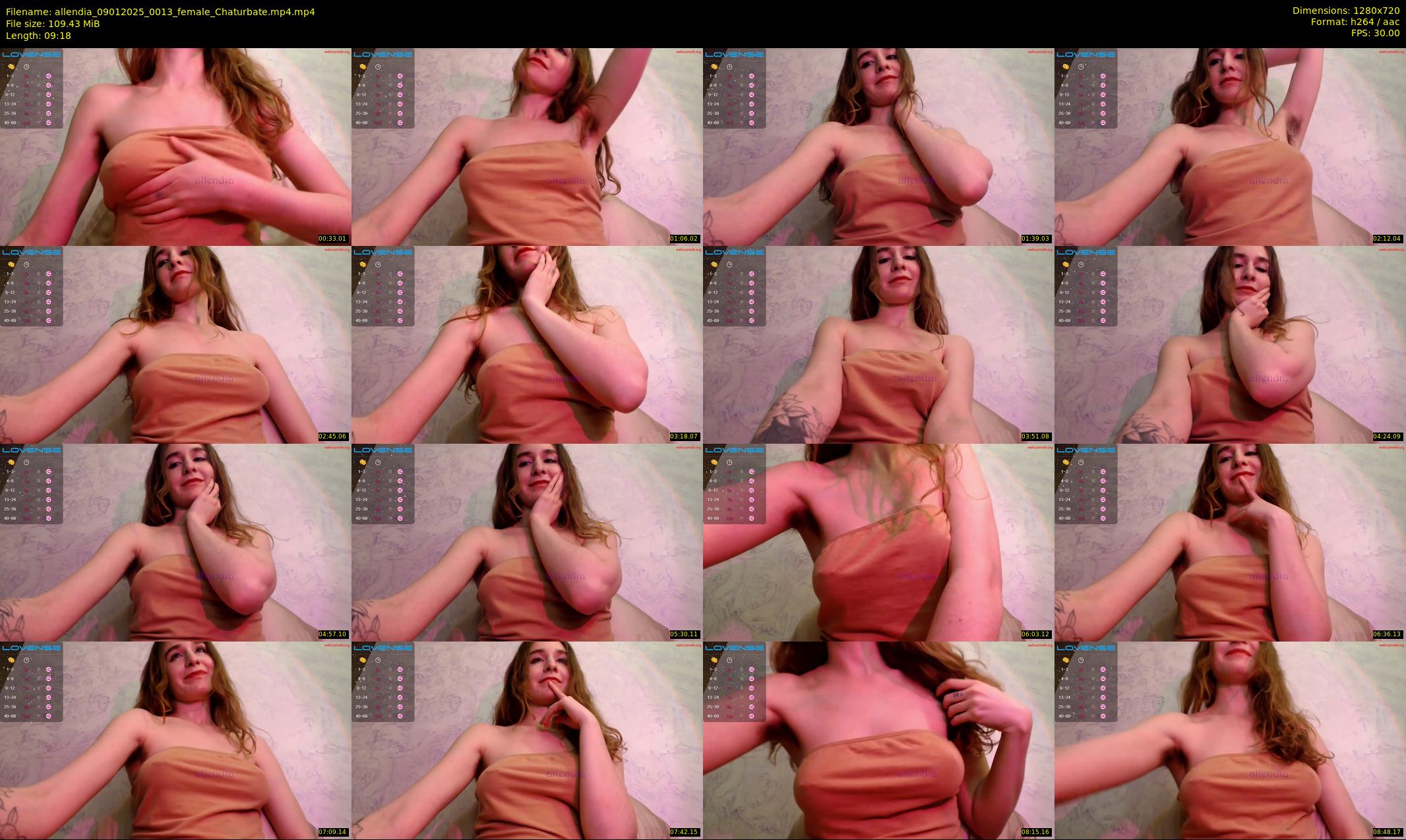 allendia — 10 minute Chaturbate female cam show recording, 720p, Jan 9, 2025