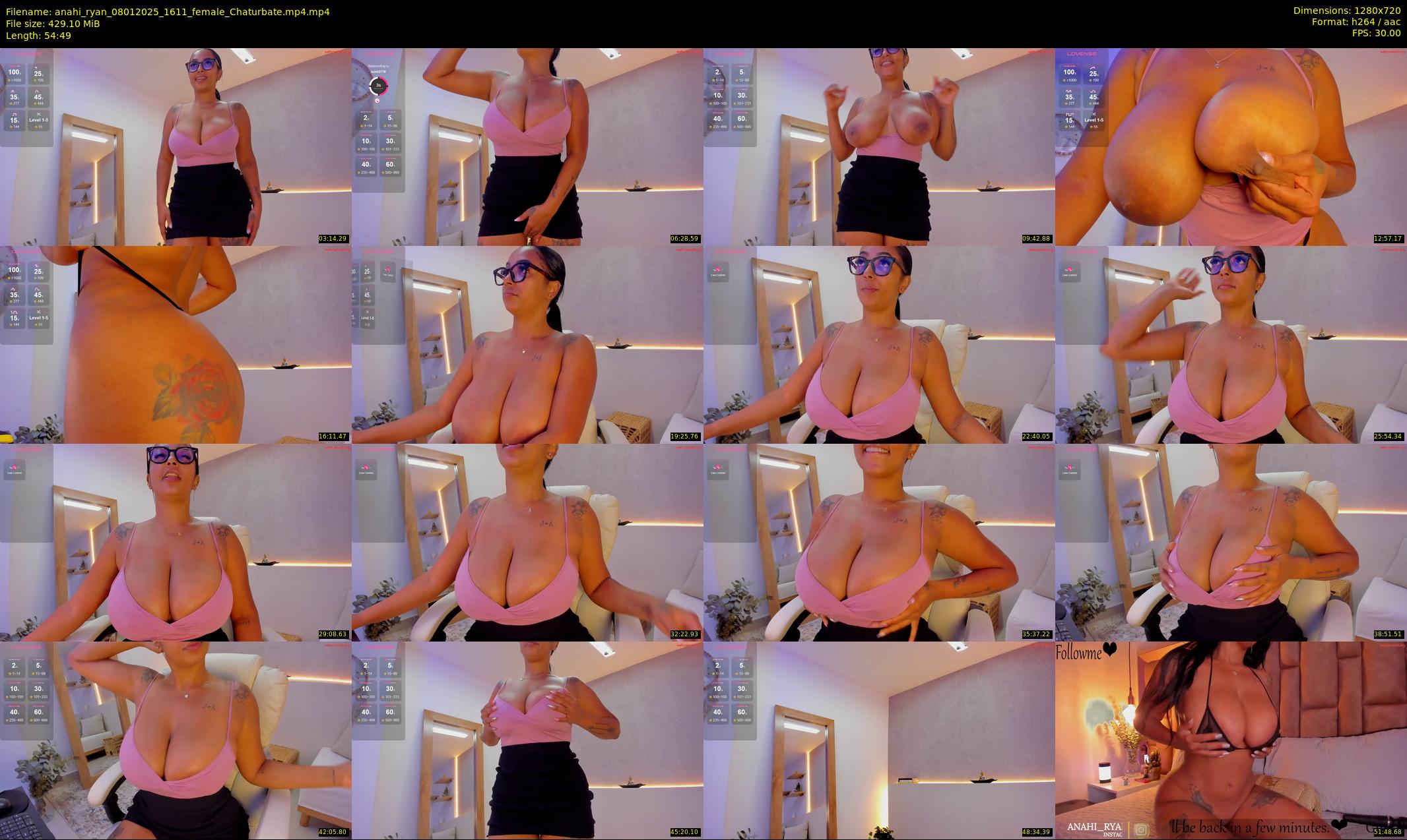 anahi_ryan — 55 minute Chaturbate female cam show recording, 720p, Jan 8, 2025